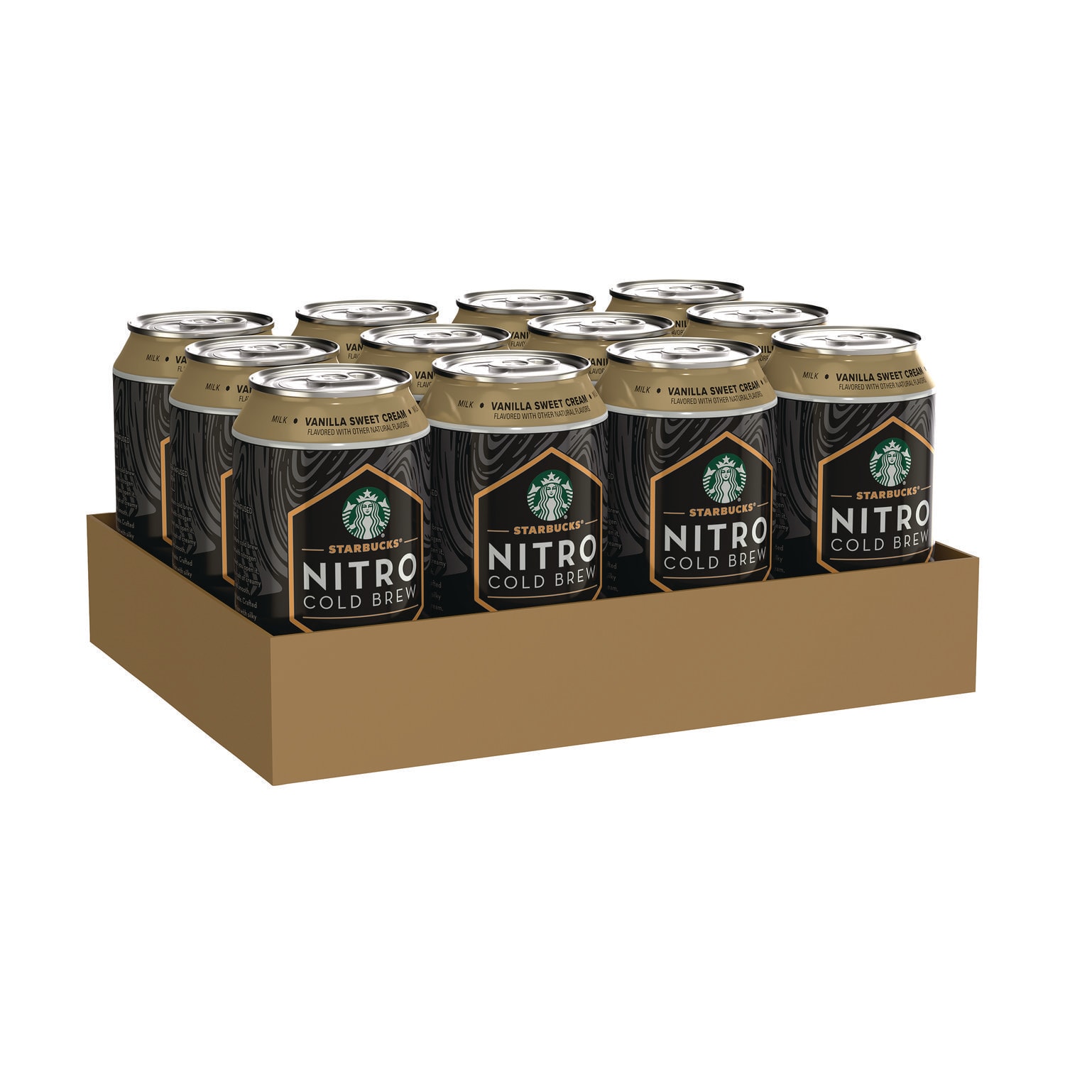 Starbucks SBKPEP19290 Nitro Cold Brew Coffee, Vanilla Sweet Cream, 9.6 oz Can, 12/Carton