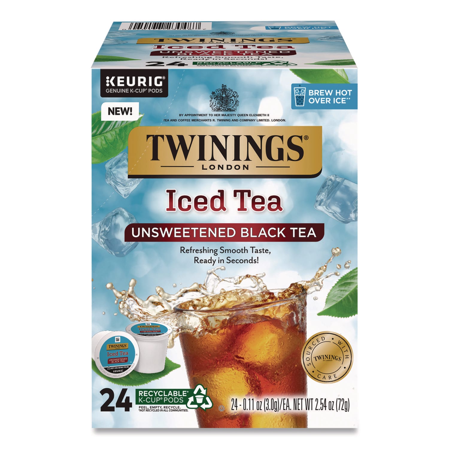 TWININGS TWGTNA23048 Iced Tea K-Cups, Unsweetened Black, 24/Box