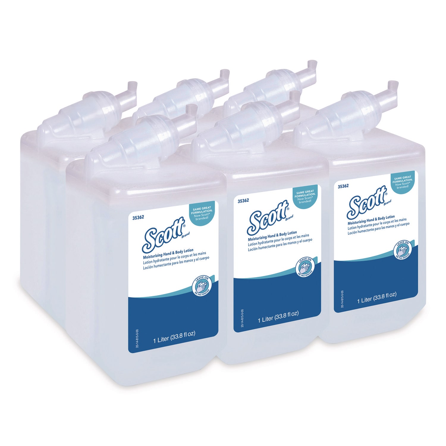 Scott KCC35362CT Moisturizing Hand and Body Lotion, 1 L Bottle, Fresh Scent, 6/Carton