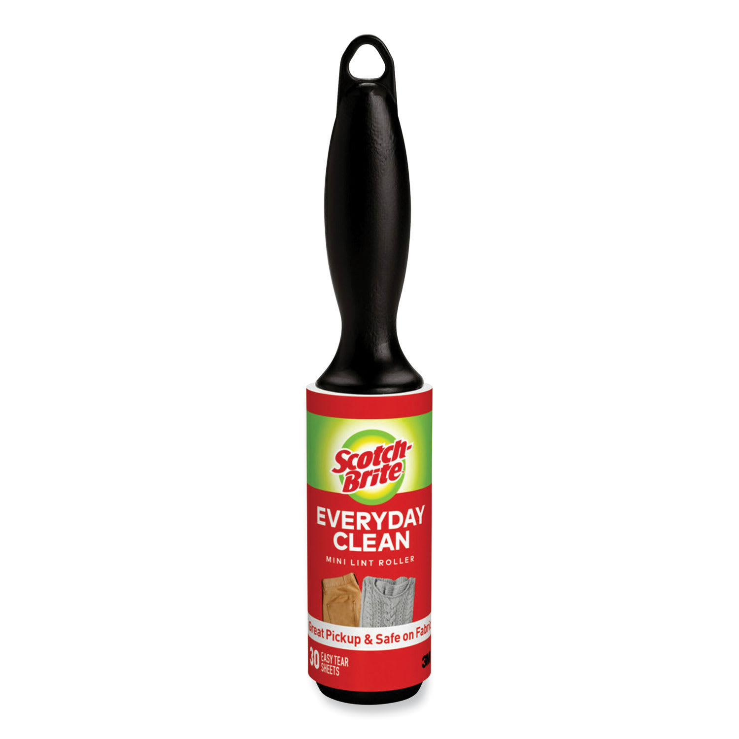 Scotch-Brite MMM836MRCS30 Everyday Clean Mini Lint Roller, 30 Sheets/Roll, 24/Carton