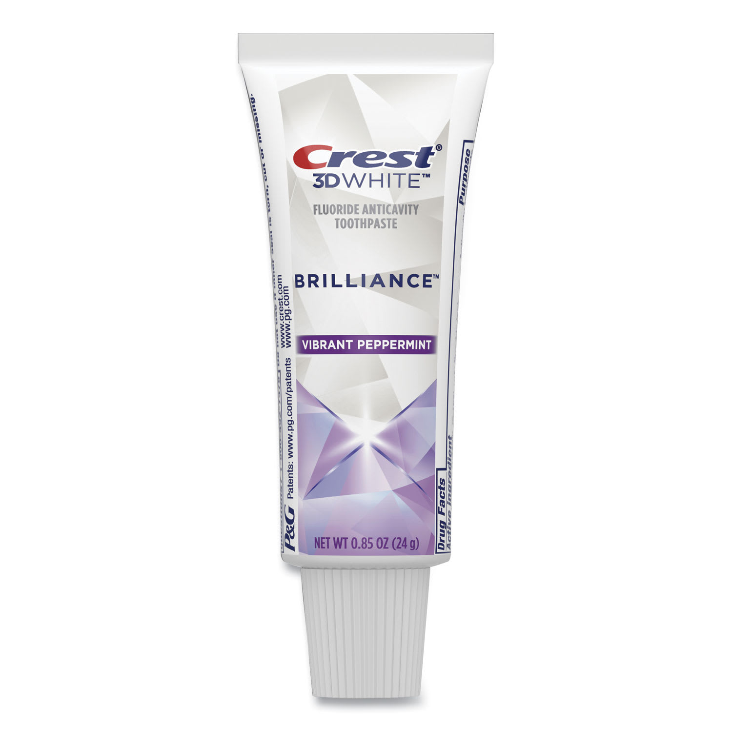 Crest PGC06623 3D White Brilliance Advanced Whitening Technology + Advanced Stain Protection Toothpaste, 0.85 oz Tube, 72/Carton