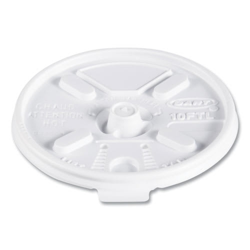 Dart 10FTL Lift n' Lock White Plastic Hot Cup Lids for 10 oz Cups