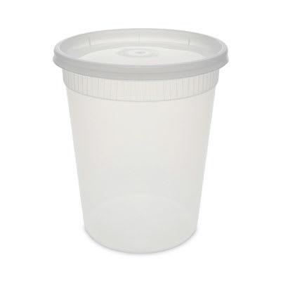 Pactiv Evergreen PCTYSD2532 Newspring DELItainer Microwavable Container, 32 oz, 4.55" Diameter x 5.55" h, Clear, Plastic, 240/Carton