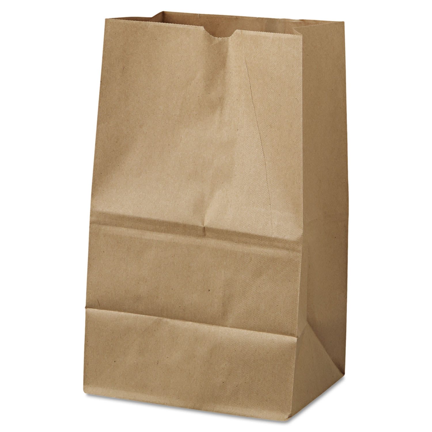 Ross & Wallace Paper Products BAGGK20S500 Grocery Paper Bags, 20# Squat Size, 40# Basis Weight, 8.13" x 5.88" x 12.5", Kraft, 500/Bundle