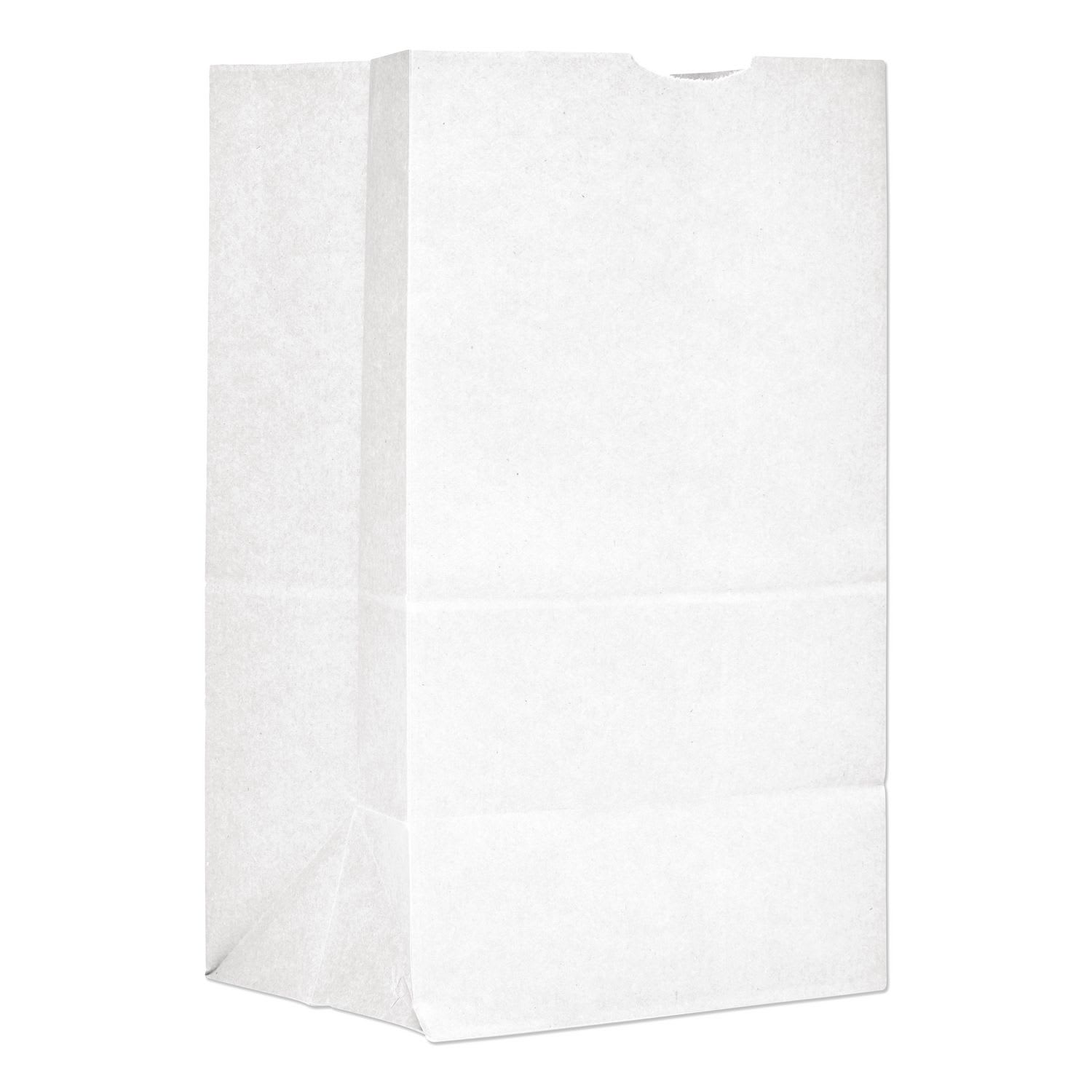 Ross & Wallace Paper Products BAGGW20S500 Grocery Paper Bags, 20# Squat Size, 40# Basis Weight, 8.13" x 5.88" x 12.5", White, 500/Bundle