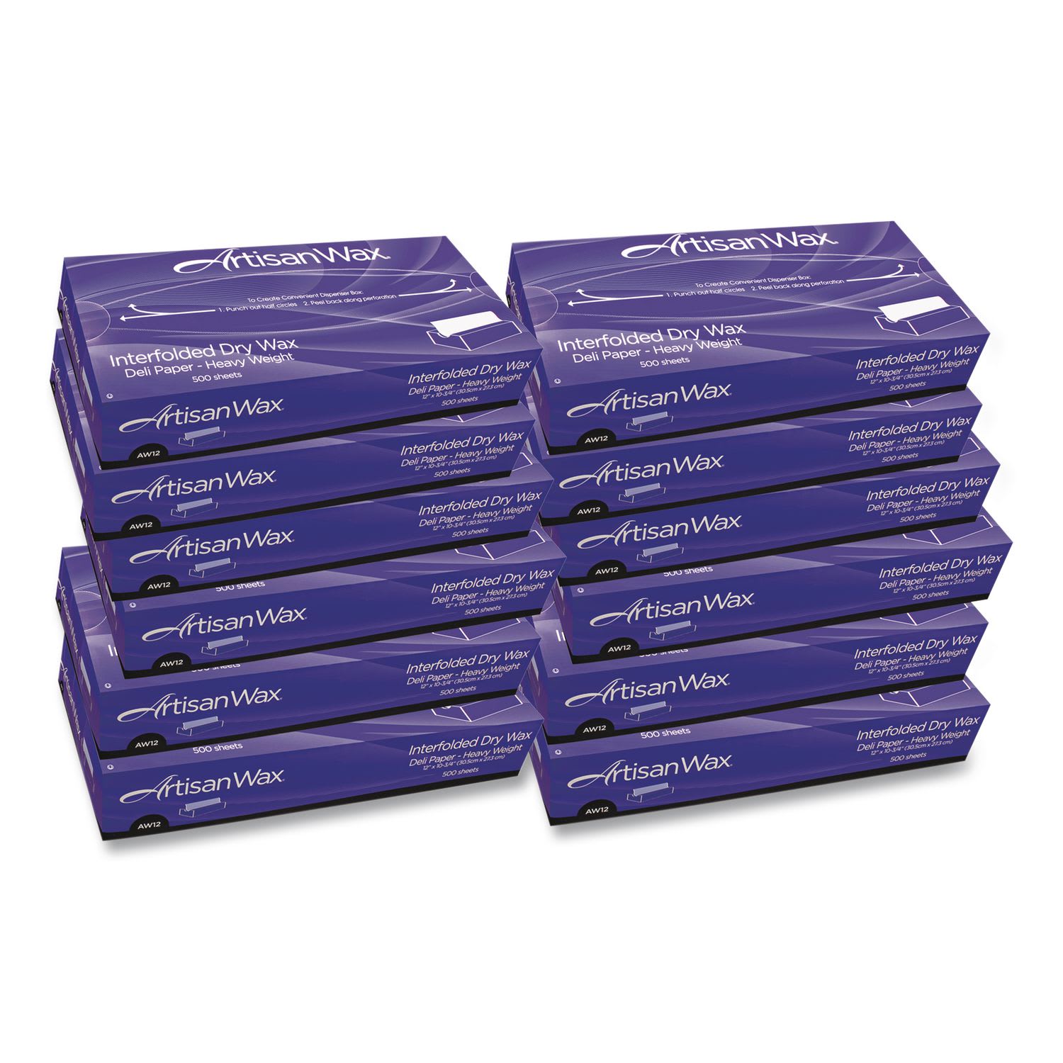 Bagcraft BGC012012 Wf12 Interfolded Dry Wax Deli Paper, 12 X 10.75, White, 500/box, 12 Boxes/carton