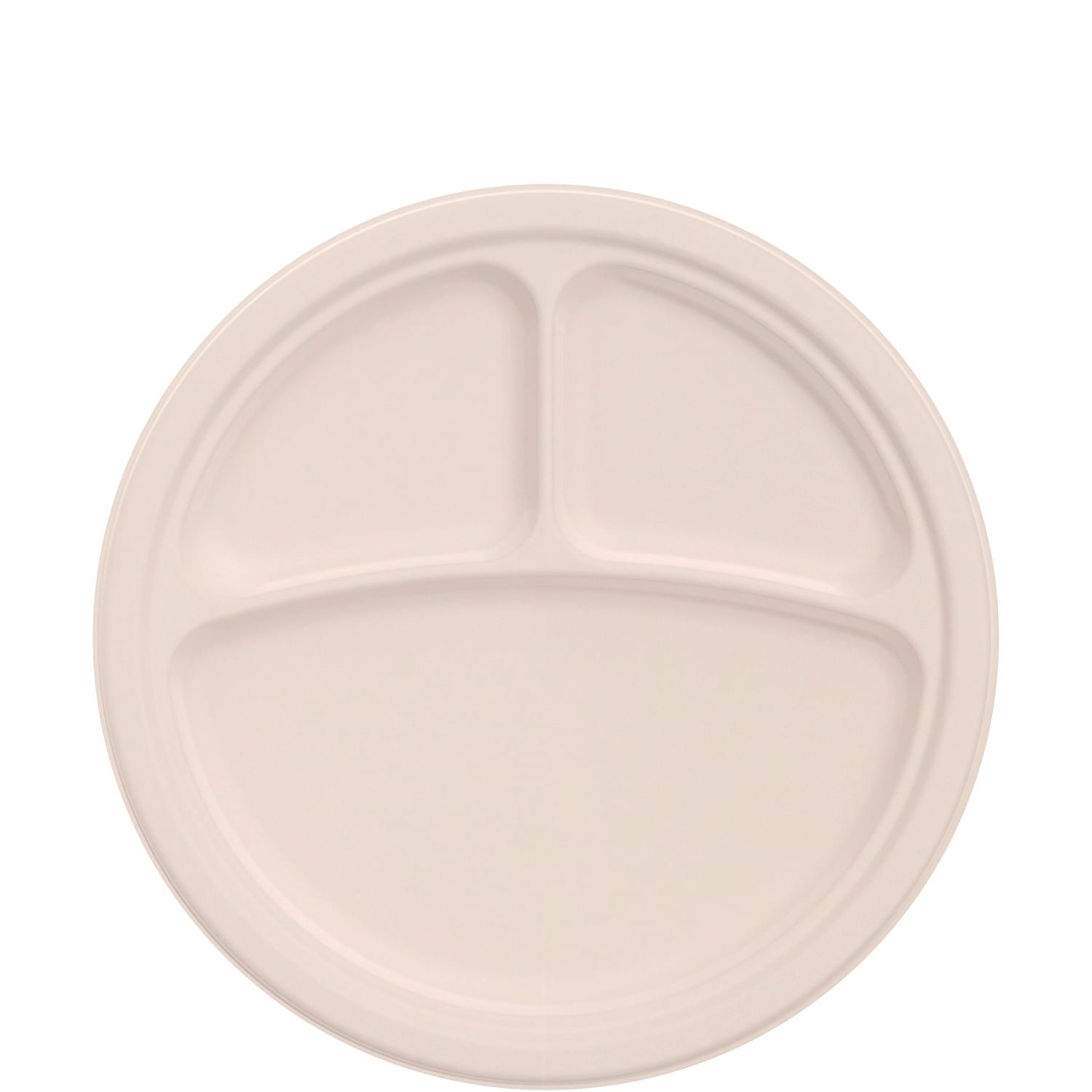 Dart DCC10FBRP3 Compostable Molded Fiber Dinnerware, ProPlanet Seal, 3-Compartment Plate, 10.2" dia, Natural, 500/Carton