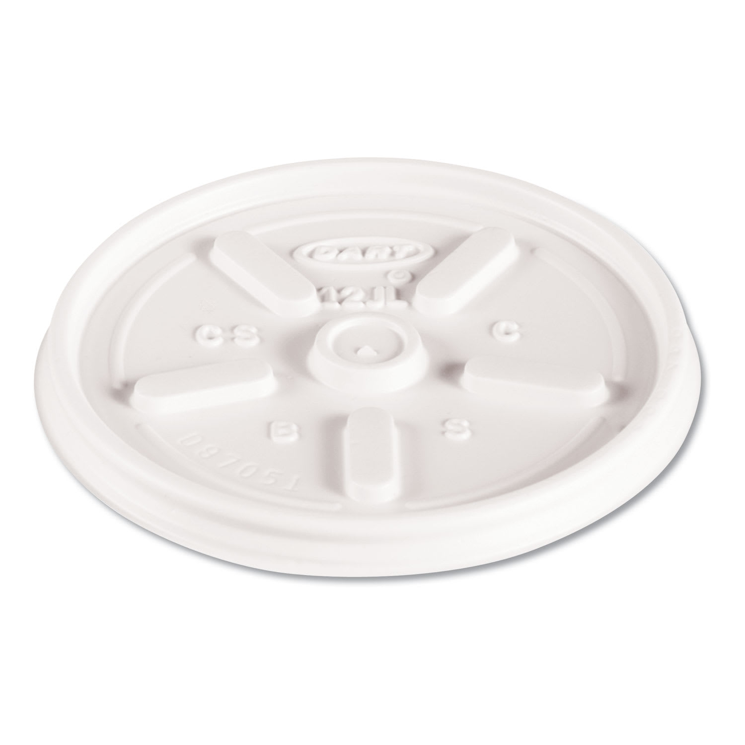 Dart DCC12JL Plastic Lids for Foam Cups, Bowls and Containers, Vented, Fits 6 oz to 14 oz, White, 100/Pack, 10 Packs/Carton