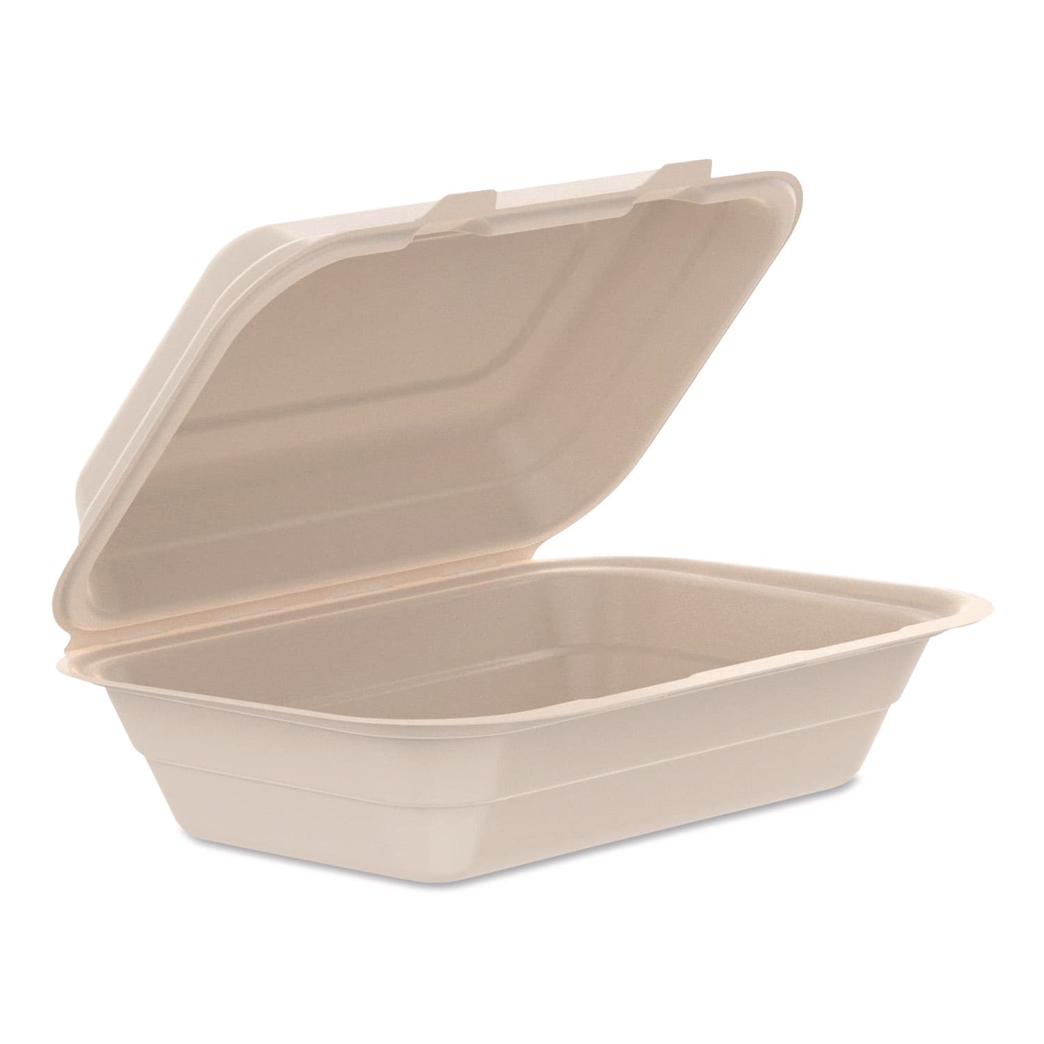 Dart DCC206FBRHT1 Compostable Molded Fiber Hinged Trays, ProPlanet Seal, 6.41 x 9.22 x 3, Natural, 200/Carton