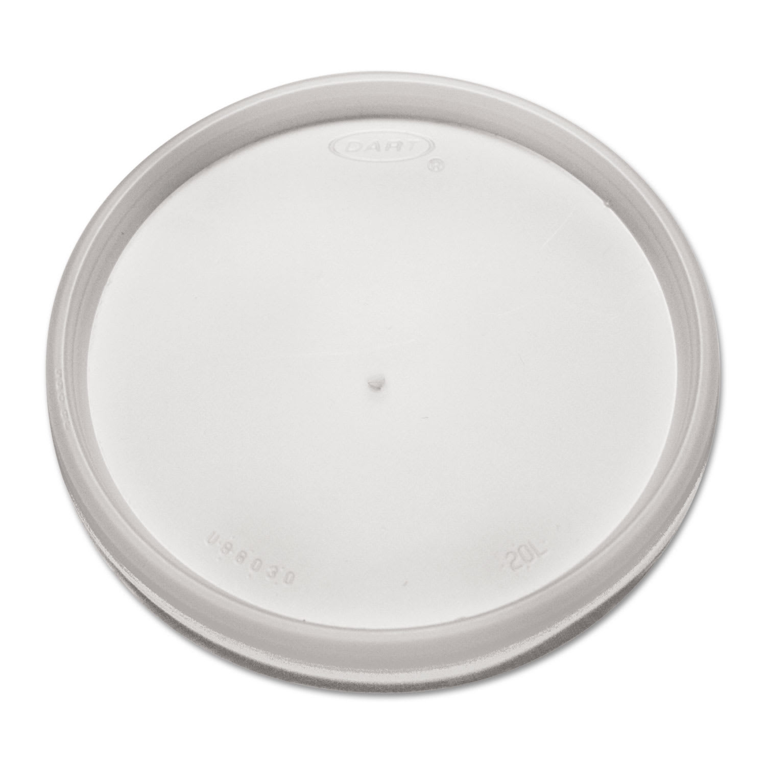Dart DCC20JL Plastic Lids for Foam Cups, Bowls and Containers, Flat, Vented, Fits 6 oz to 32 oz, Translucent, 100/Pack, 10 Packs/Carton