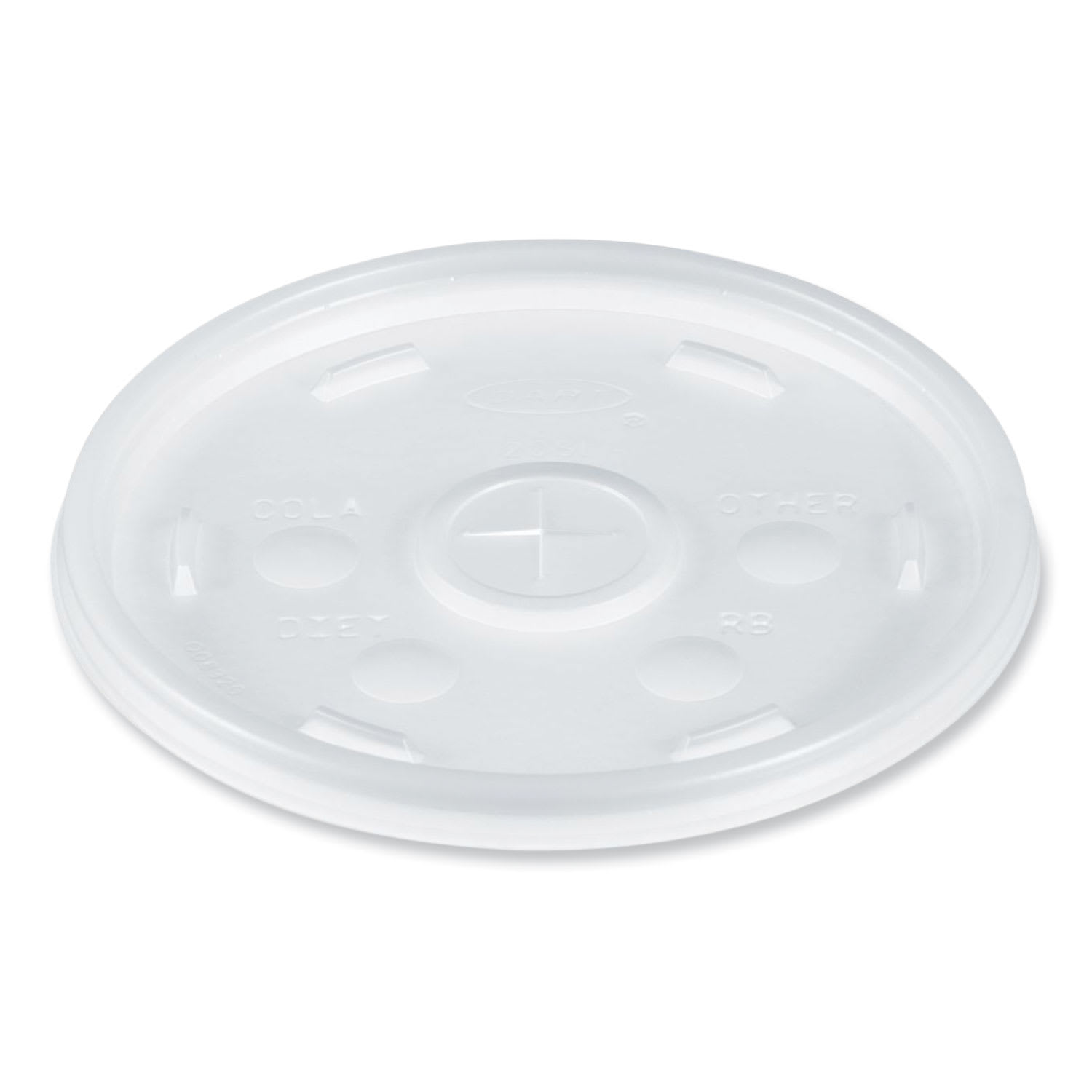 Dart DCC20SL Cold Cup Lids, Fits 8 oz to 32 oz Cold Cups/Containers, Plastic, Translucent, 100/Sleeve, 10 Sleeves/Carton