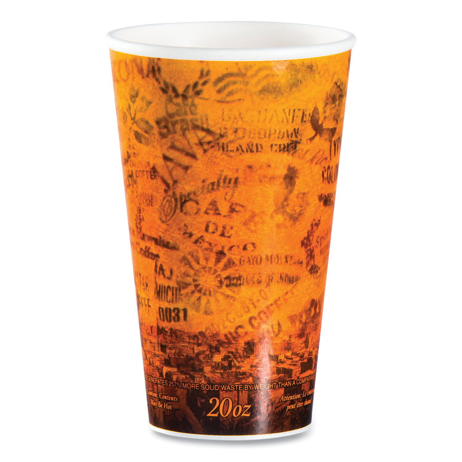 Dart DCC20U16ESC Fusion Escape Foam Hot/cold Cups, 20 Oz, Brown/black, 500/carton
