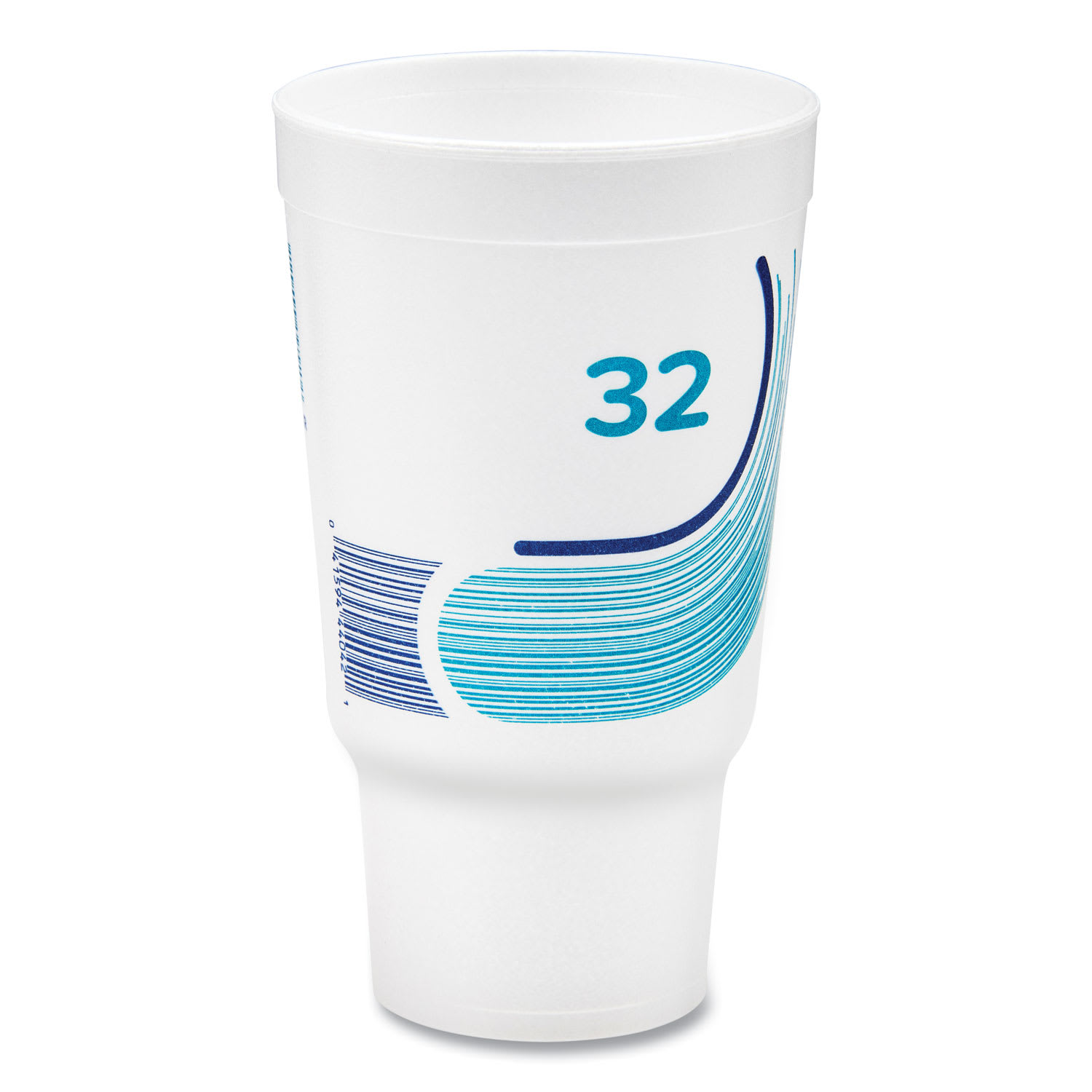 Dart DCC32AJ20B Breeze Hot/Cold Insulated Foam Drinking Cups, Pedestal Cup, 32 oz, Teal/White/Blue, 400/Carton