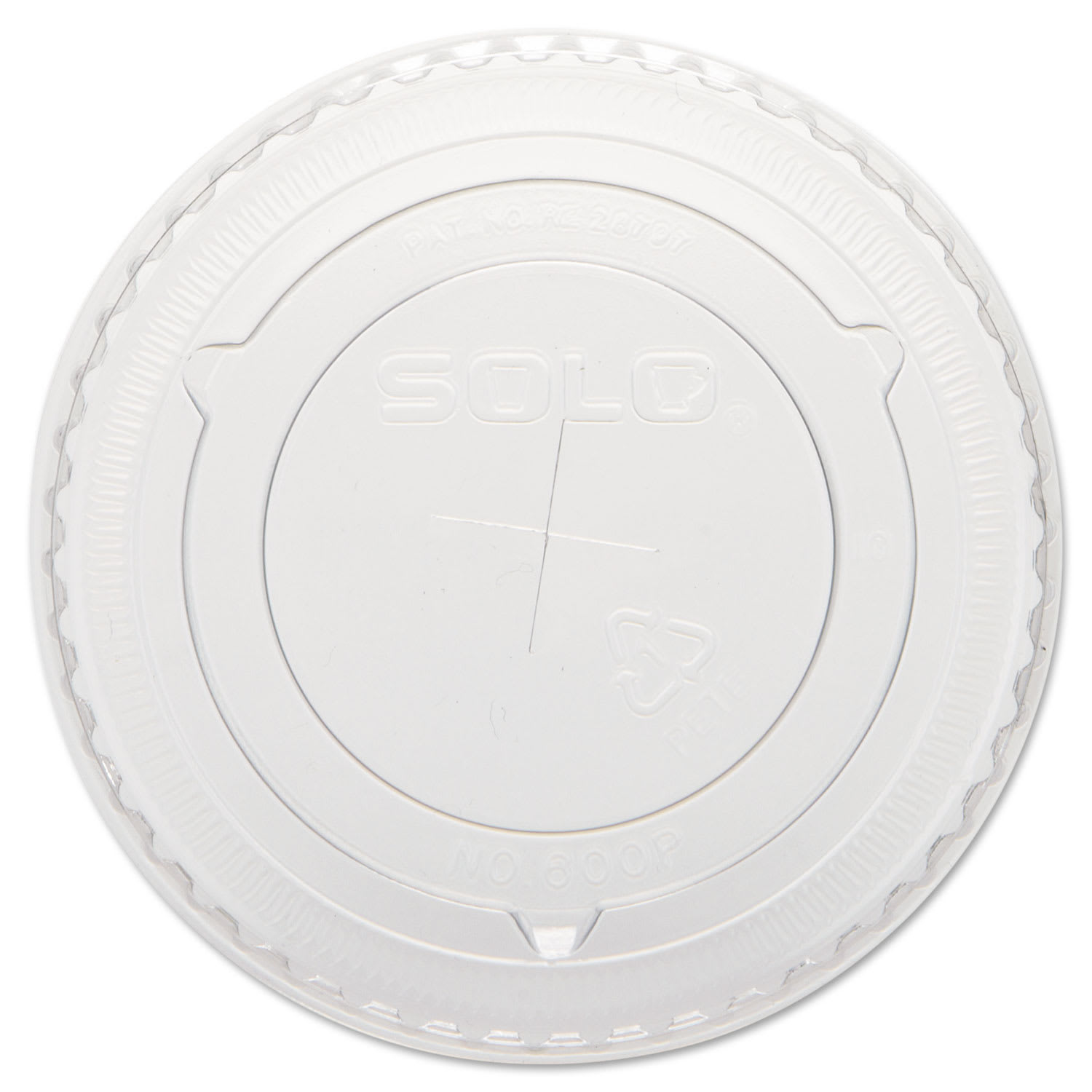 SOLO DCC600TS Straw-Slot Cold Cup Lids, Fits 10 oz Cold Cups, Plastic, Clear, 100/Pack, 25 Packs/Carton