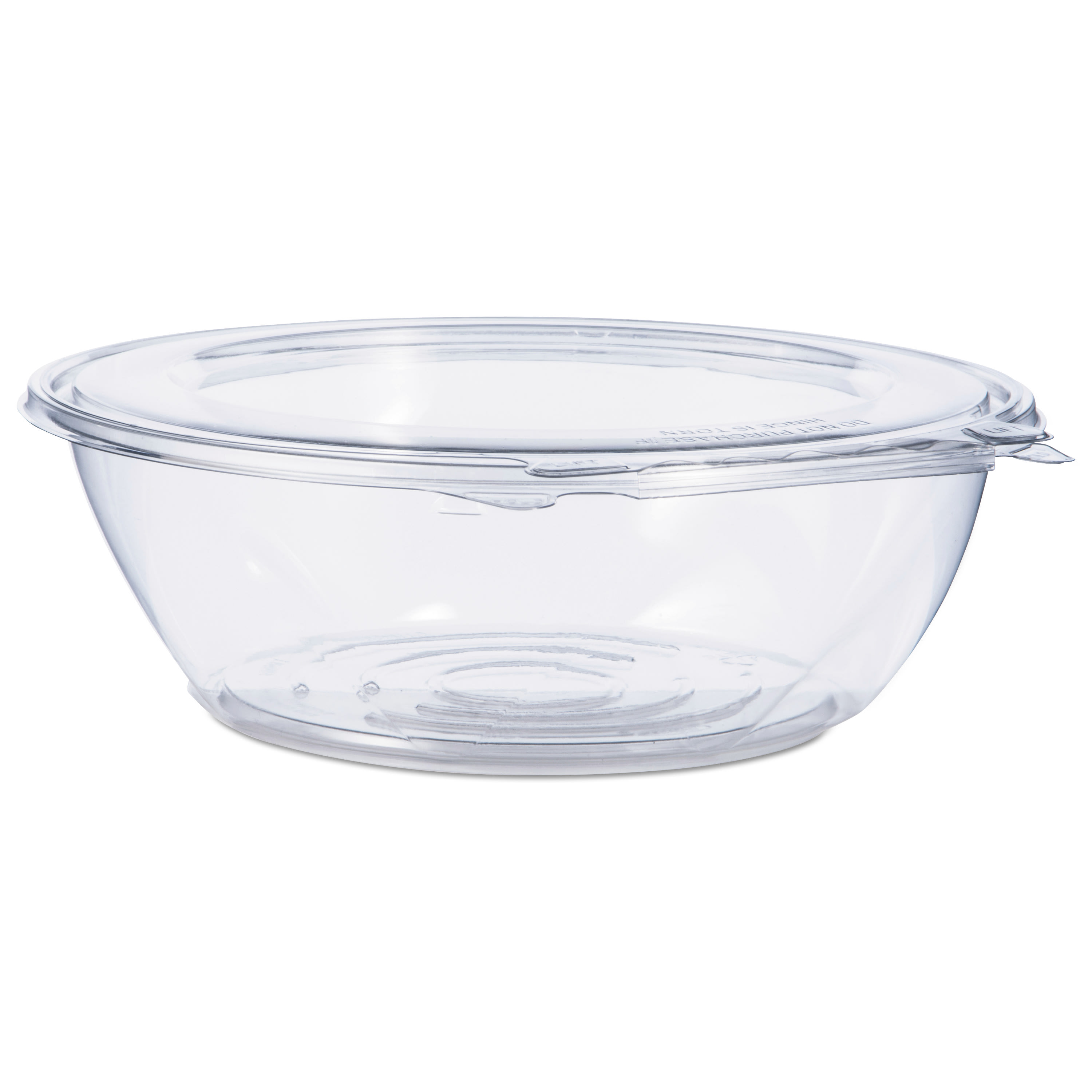 Dart DCCCTR48BF SafeSeal Tamper-Resistant, Tamper-Evident Bowls with Flat Lid, 48 oz, 8.9" Diameter x 2.8" h, Clear, Plastic, 100/Carton