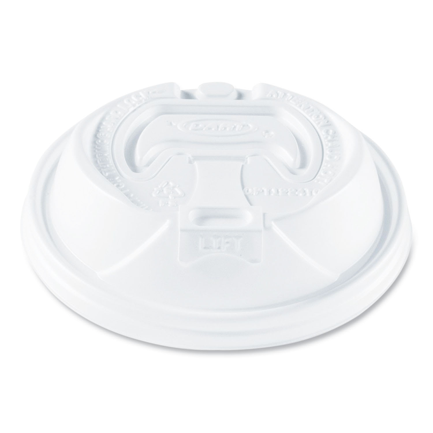 Dart DCCOPT1224TG Optima Reclosable Lids for Paper Hot Cups, Fits 12 oz to 24 oz Hot Cups, Plastic, White, 1,200/Carton