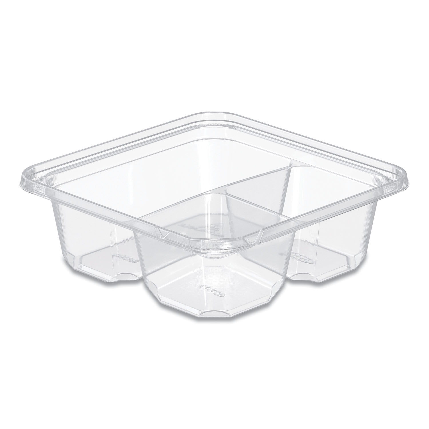 Dart DCCSBTG3 TamperGuard Snack Boxes, 3 Compartments, 6.3 x 6.3 x 2.1, Clear, Plastic, 300/Carton