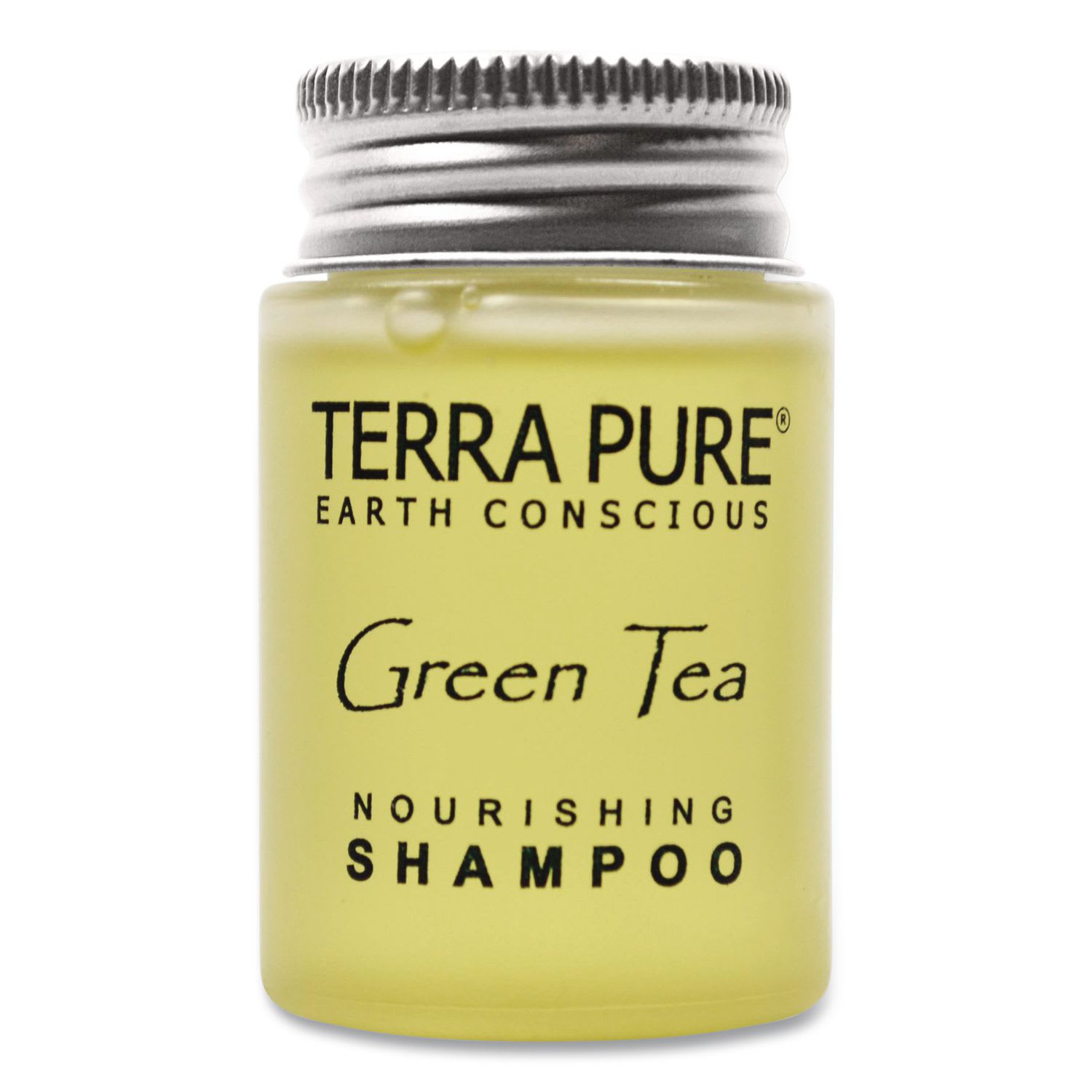 Diversified Hospitality Solutions DHS007460 Terra Pure Shampoo Jam Jar, Green Tea Lemongrass Scent, 1 oz Jar, 300/Carton
