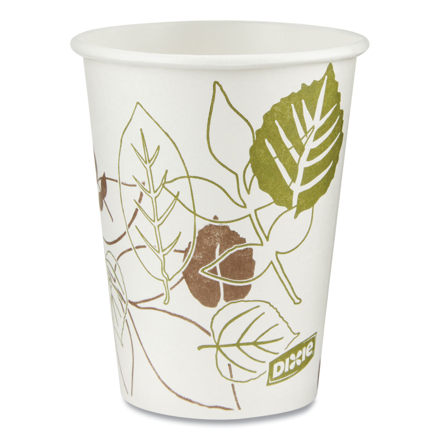 Dixie DXE2338WS Pathways Paper Hot Cups, WiseSize, 8 oz, White/Brown, 25/Bag, 20 Bags/Carton