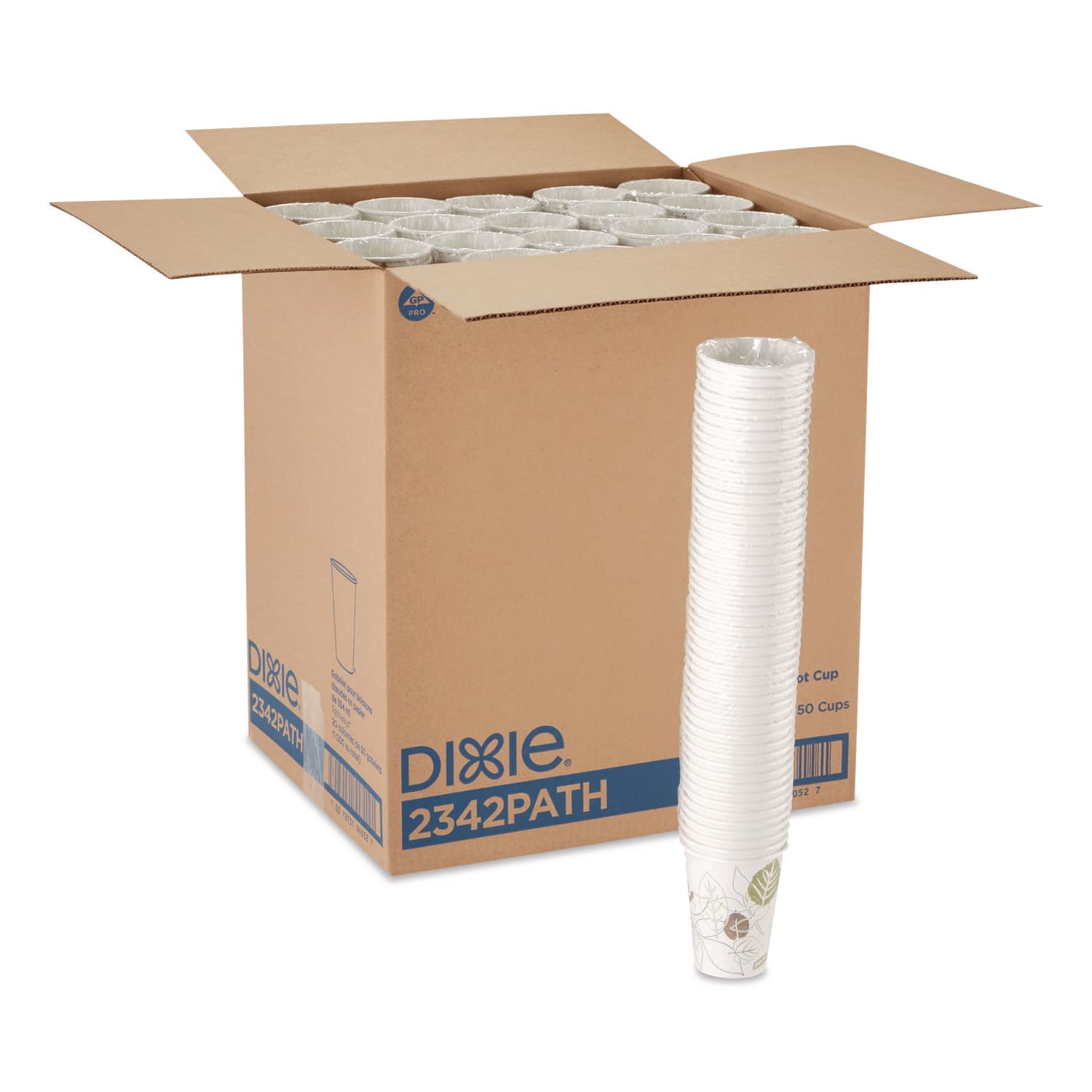 Dixie DXE2342PATH Pathways Paper Hot Cups, 12 oz, White/Brown, 50/Sleeve, 20 Sleeves/Carton