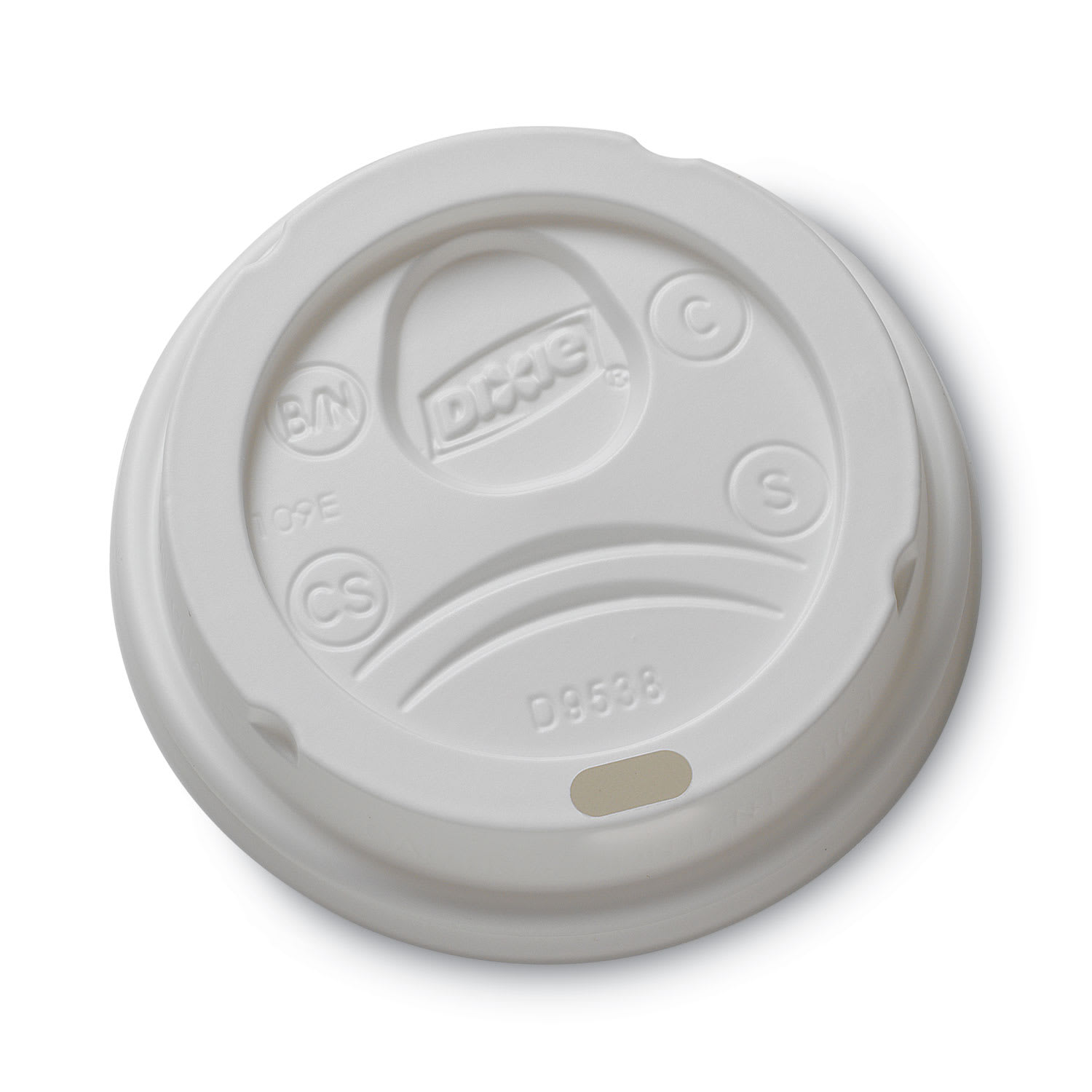 Dixie DXE9538DX Drink-Thru Lid, Fits 8 oz Hot Cups, Plastic, White, 1,000/Carton
