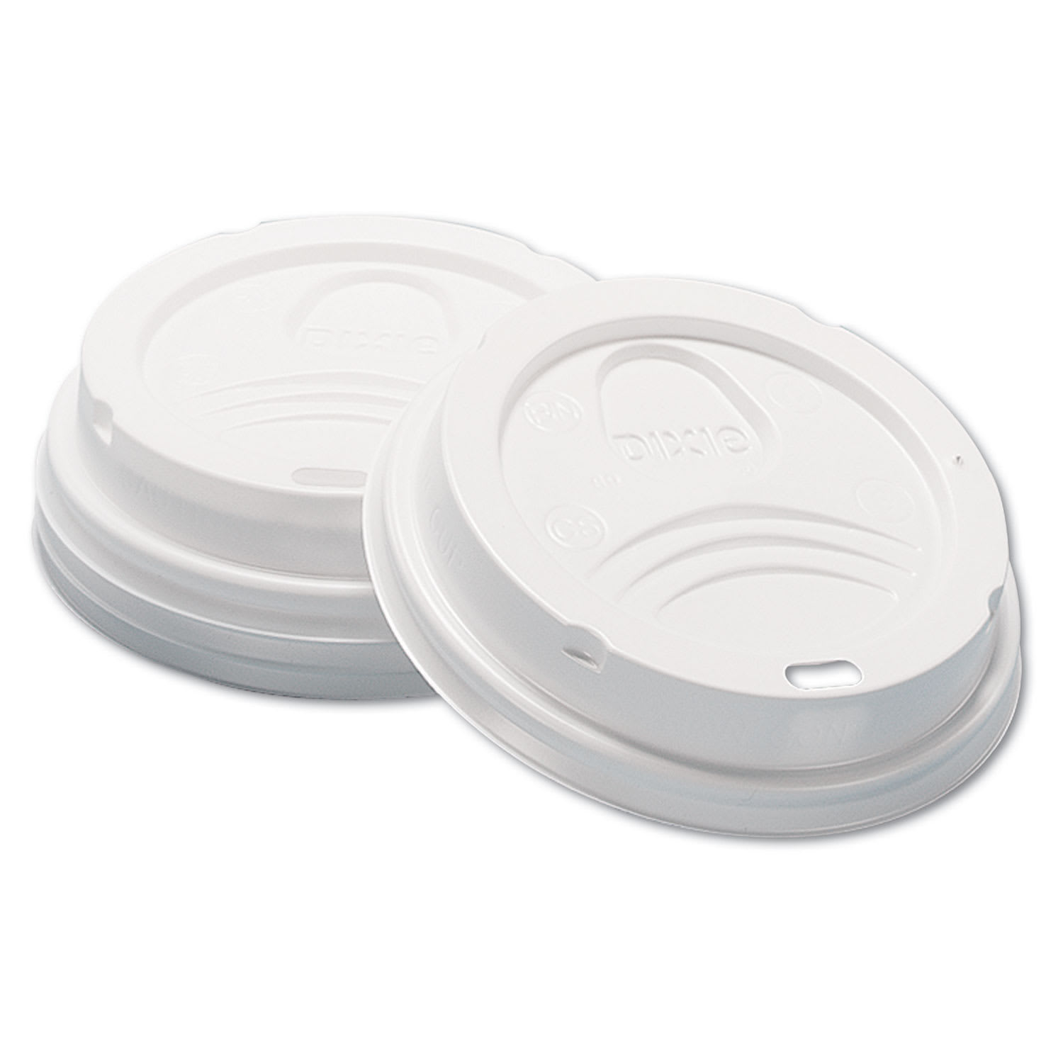 Dixie DXED9538 Dome Hot Drink Lids, WiseSize, Fits 8 oz Hot Cups, Plastic, White, 100/Sleeve, 10 Sleeves/Carton