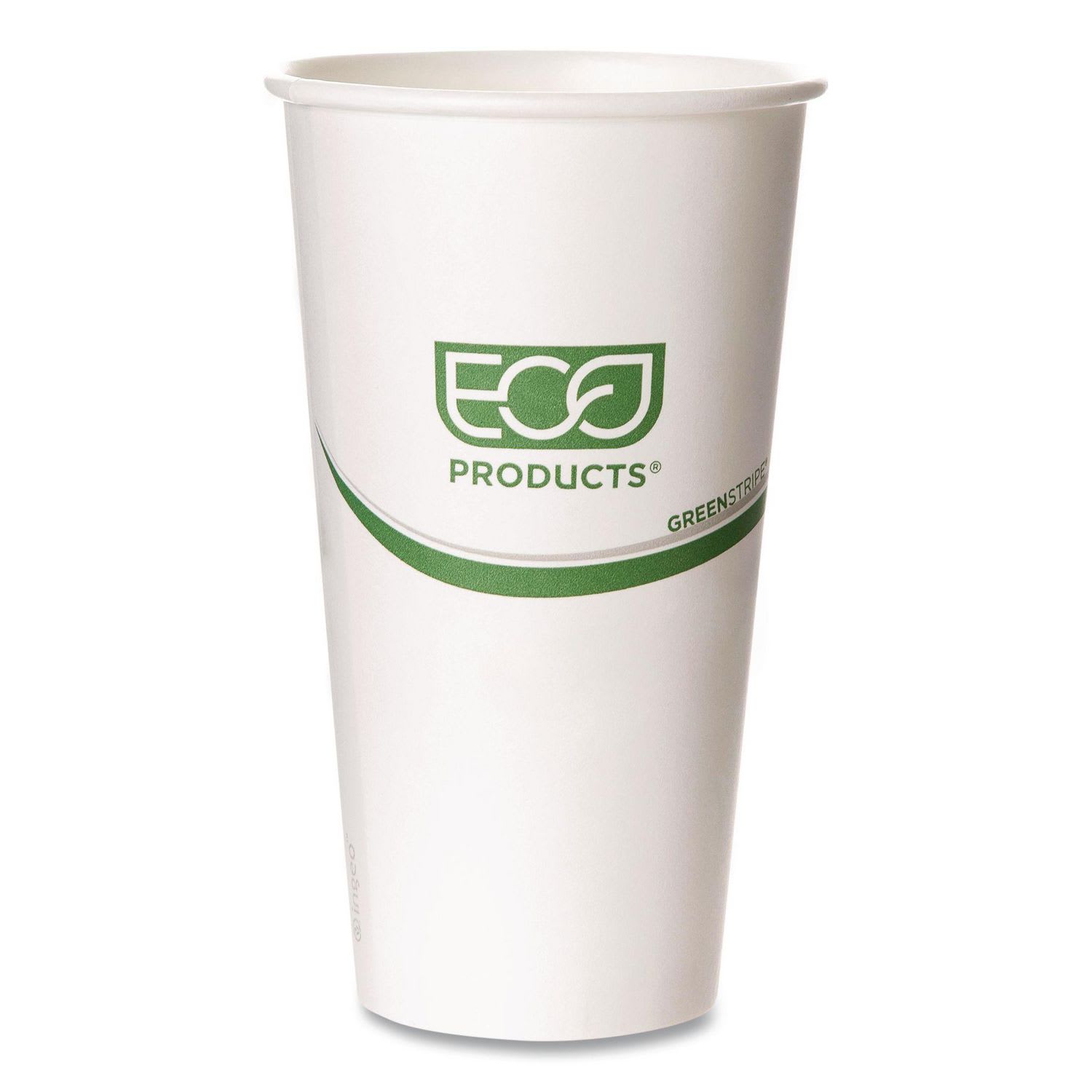 Eco-Products ECOEPBHC20GS GreenStripe Hot Cups, 20 oz, Paper, White, 50/Pack, 20 Packs/Carton