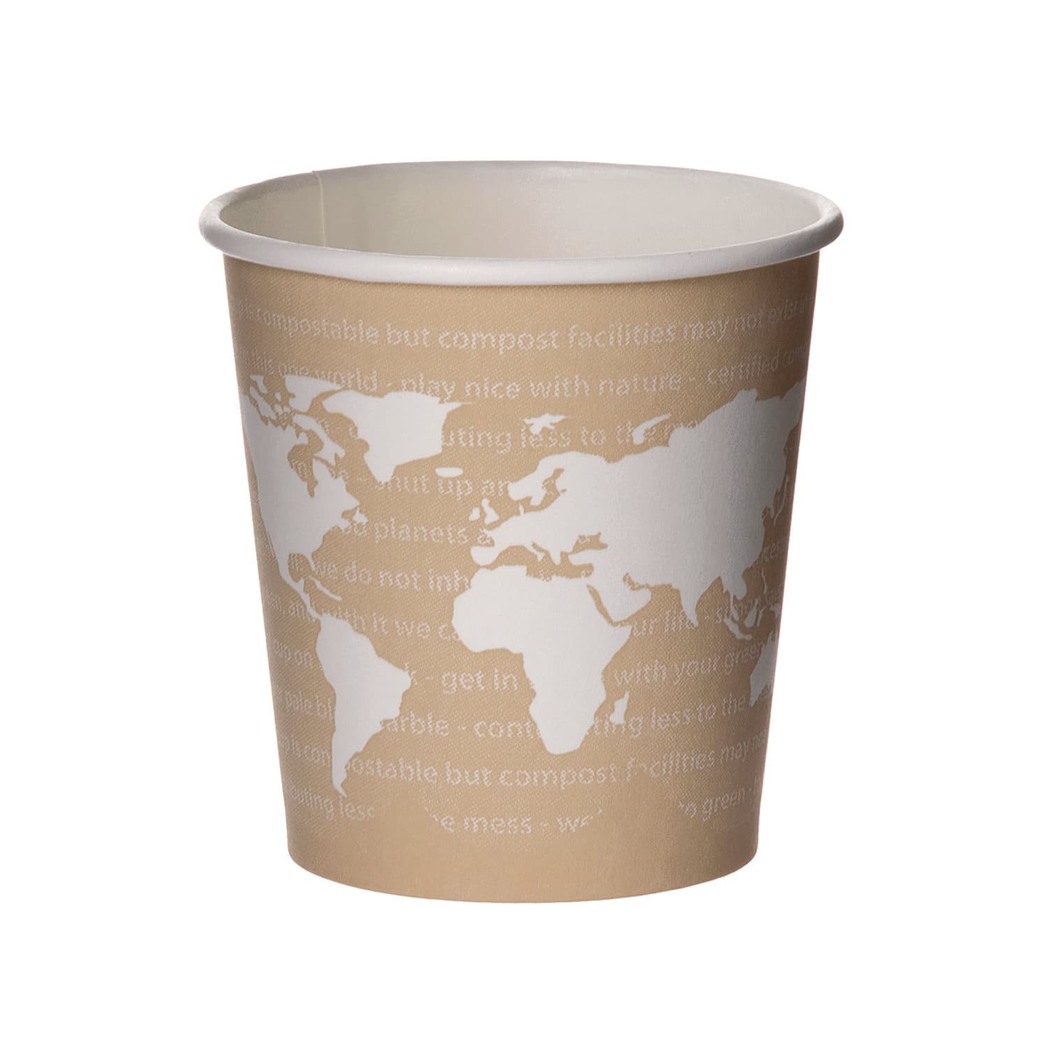 Eco-Products ECOEPBHC4WA WorldArt Hot Cups, 4 oz, Paper, Tan, 1,000/Carton