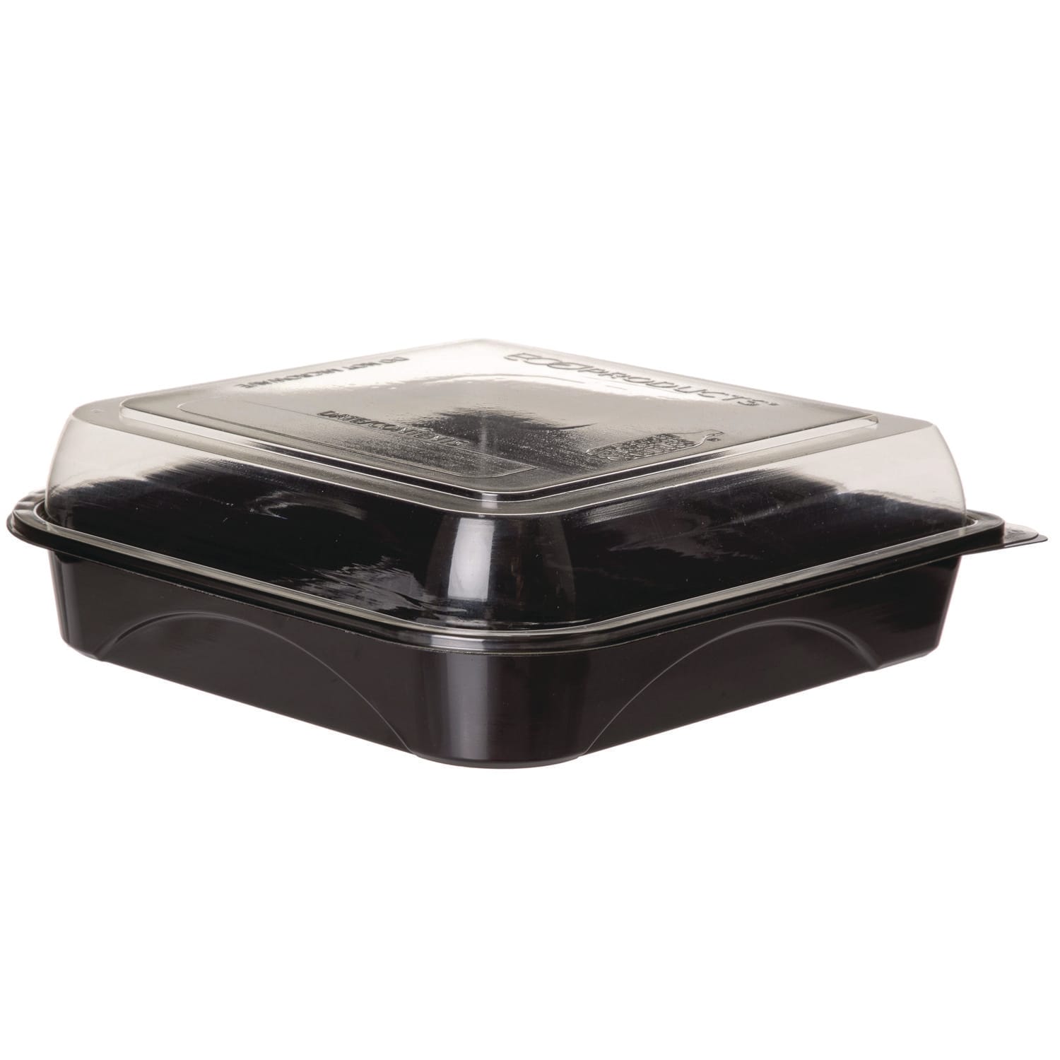 Eco-Products ECOEPPTOR9 100% Recycled Content 9" Premium Take Out Containers, 42 oz, 9 x 8.8 x 1.6, Black/Clear, Plastic, 50/Pack, 3 Packs/Carton