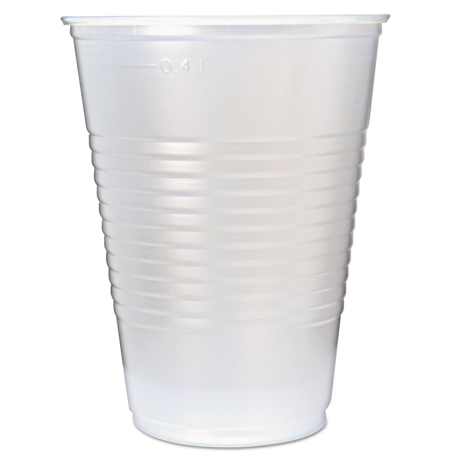 Fabri-Kal FABRK16 RK Ribbed Cold Drink Cups, 16 oz, Plastic, Translucent, 50/Sleeve, 20 Sleeves/Carton