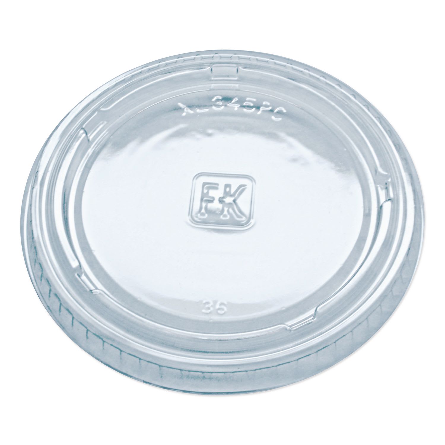 Fabri-Kal FABXL345PC Portion Cup Lids, Fits 3.25 oz to 5.5 oz Portion Cups, Plastic, Clear, 2,500/Carton