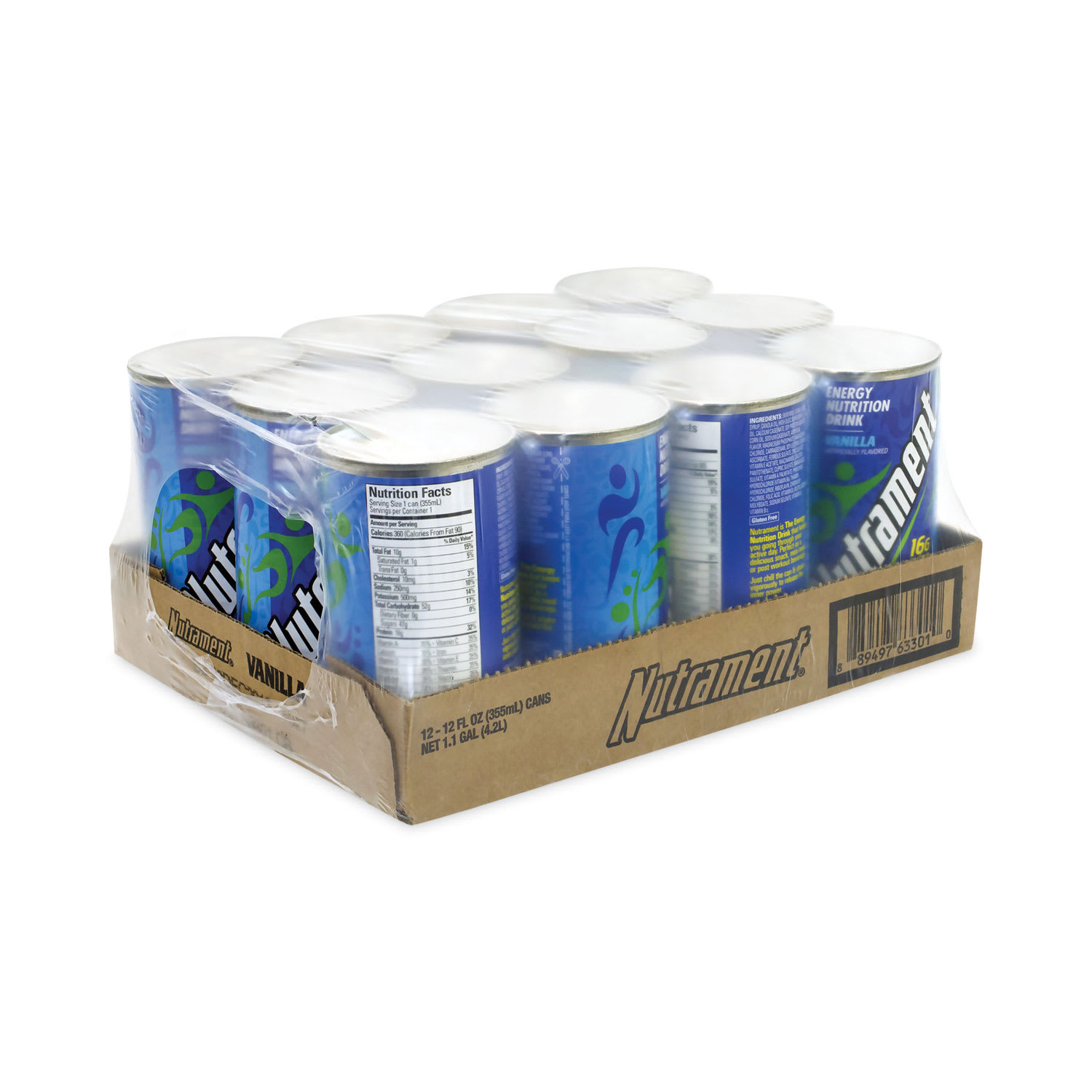 Nutrament GRR20902579 Energy Nutrition Drink, Vanilla, 12 oz Can, 12/Carton