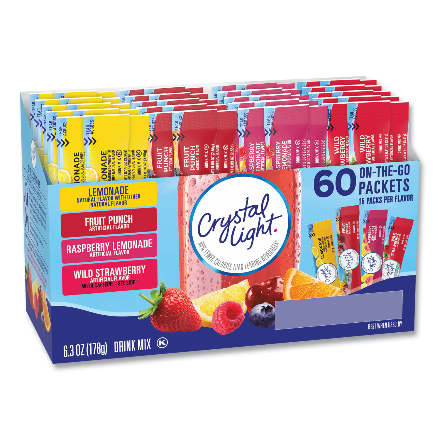 Crystal Light GRR22002054 Variety Pack, Assorted Flavors, 60/Pack
