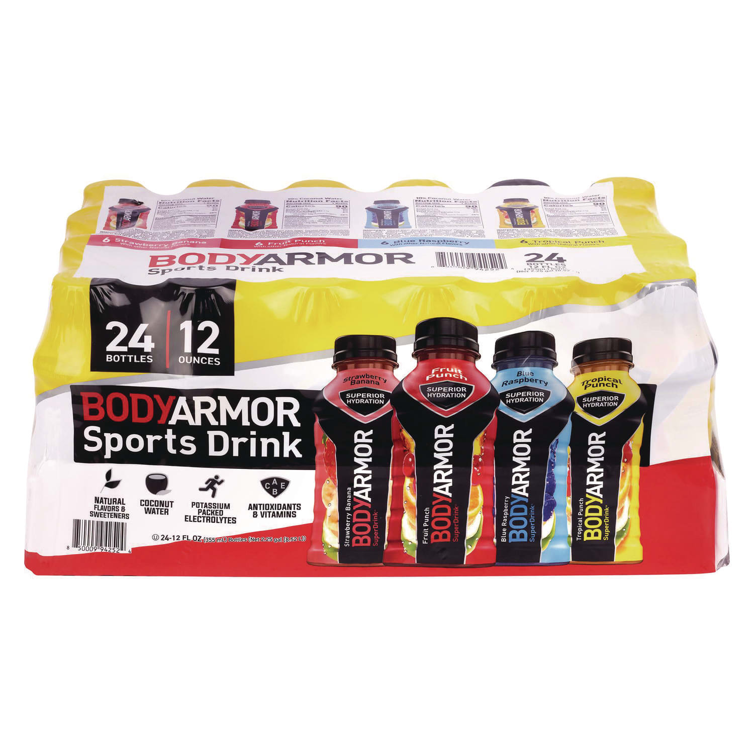 BodyArmor GRR22002381 BASE Sports Drink Variety Pack, Assorted Flavors, 12 oz Bottle, 24/Carton