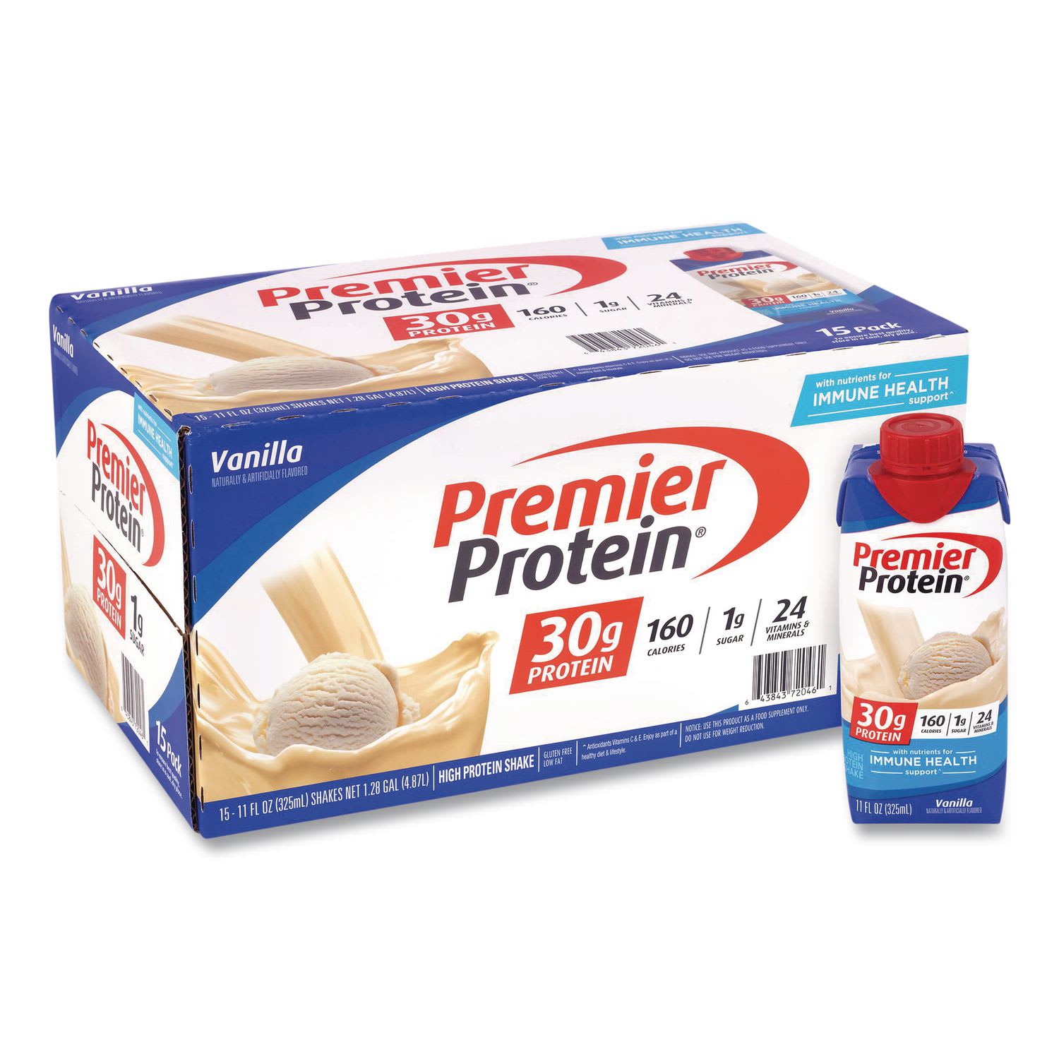 Premier Protein GRR22002614 Vanilla Shake, 11 oz Bottle, 15/Carton