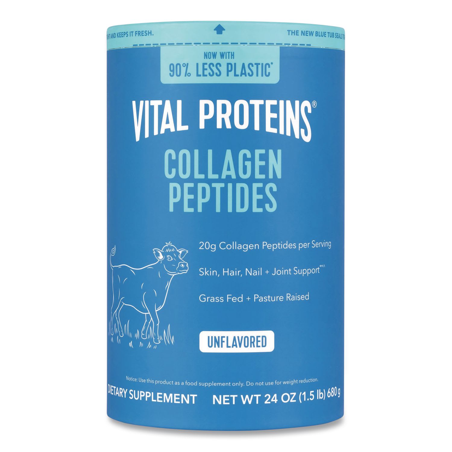 VITAL PROTEINS GRR22002620 Collagen Peptides Unflavored Powder, Unflavored, 24 oz Bottle