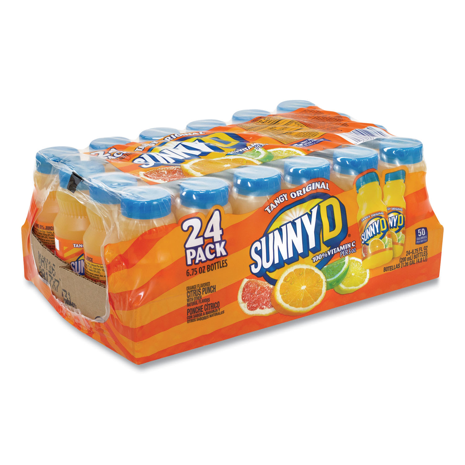 SUNNY D GRR90000121 Tangy Original Orange Flavored Citrus Punch, 6.75 oz Bottle, 24/Carton