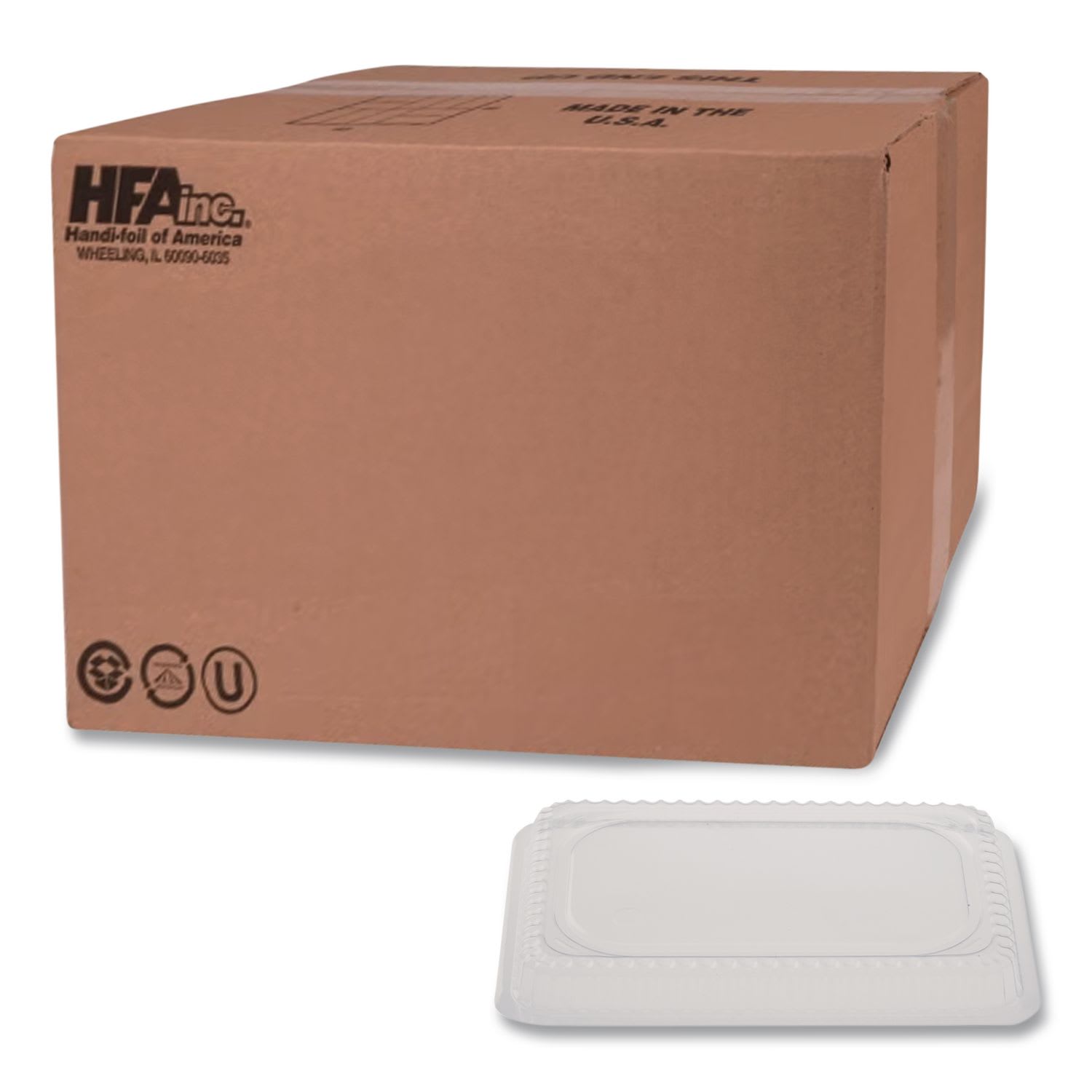 HFA HFA2059DL Plastic Dome Lids, Fits 1 lb Oblong Pan, Clear, 1,000/Carton