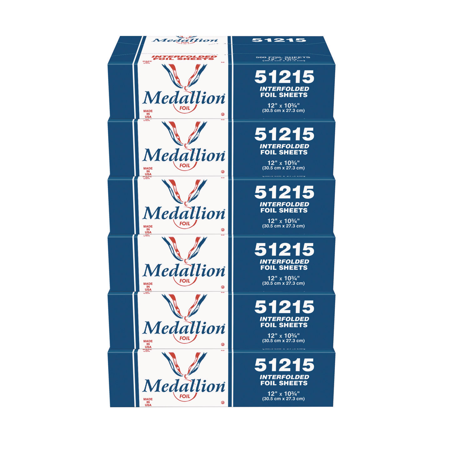 HFA HFA51215 Medallion Interfolded Foil Sheets, 12 x 10.75, 500/Box, 6 Boxes/Carton