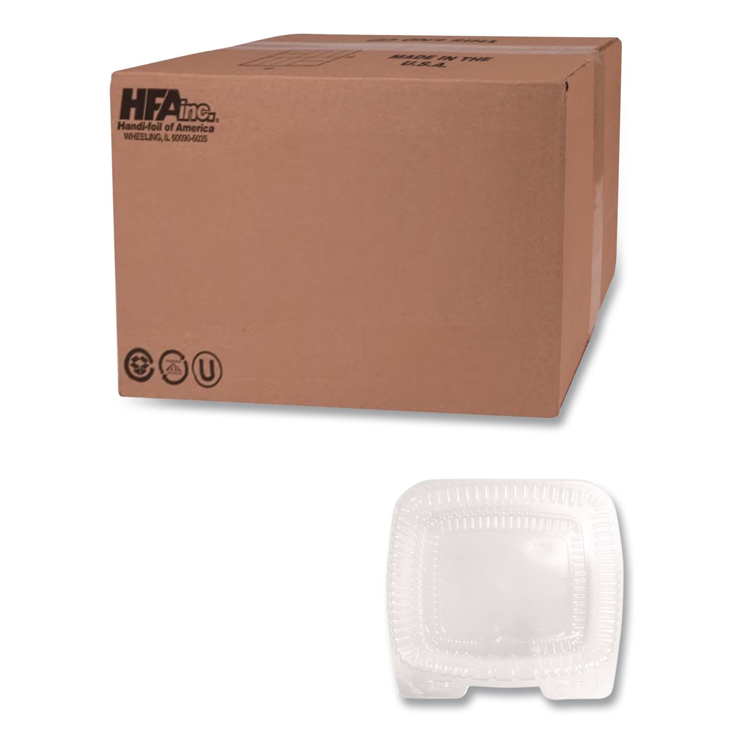 HFA HFA6010S200 Handi-Lock Single Compartment Food Container, 60 oz, 8.63 x 3 x 9, Clear, Plastic, 200/Carton
