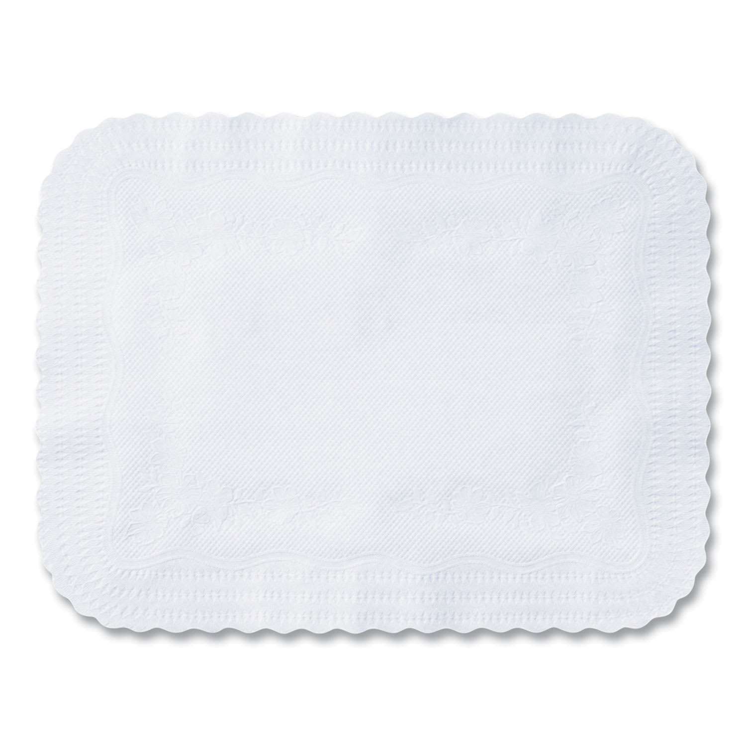 Hoffmaster HFM410211 Scalloped Edge Traymat, Smooth Surface, 16.5" x 12.75", White, 1,000/Carton