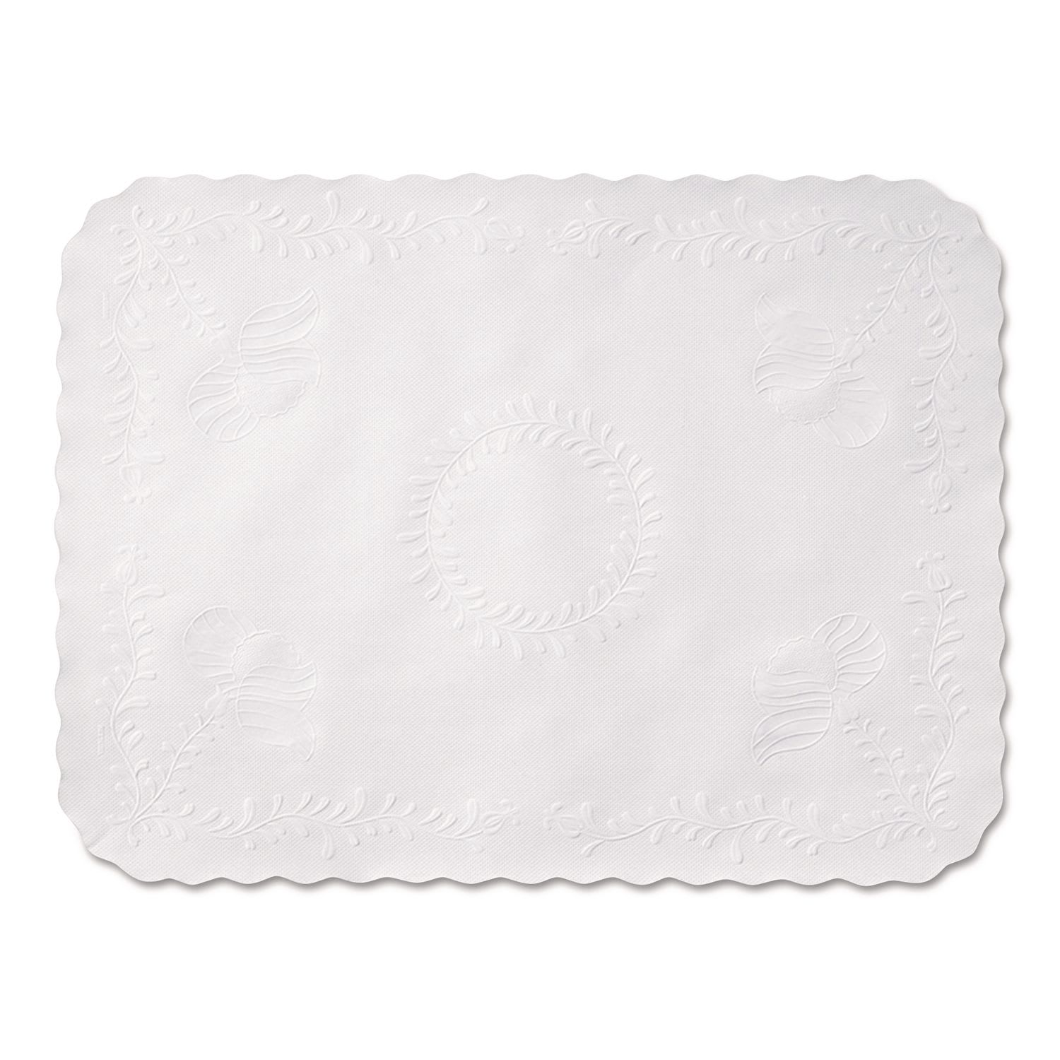 Hoffmaster HFMTC8704472 Scalloped Edge Traymat, Anniversary Embossed Surface, 19" x 14", White, 1,000/Carton