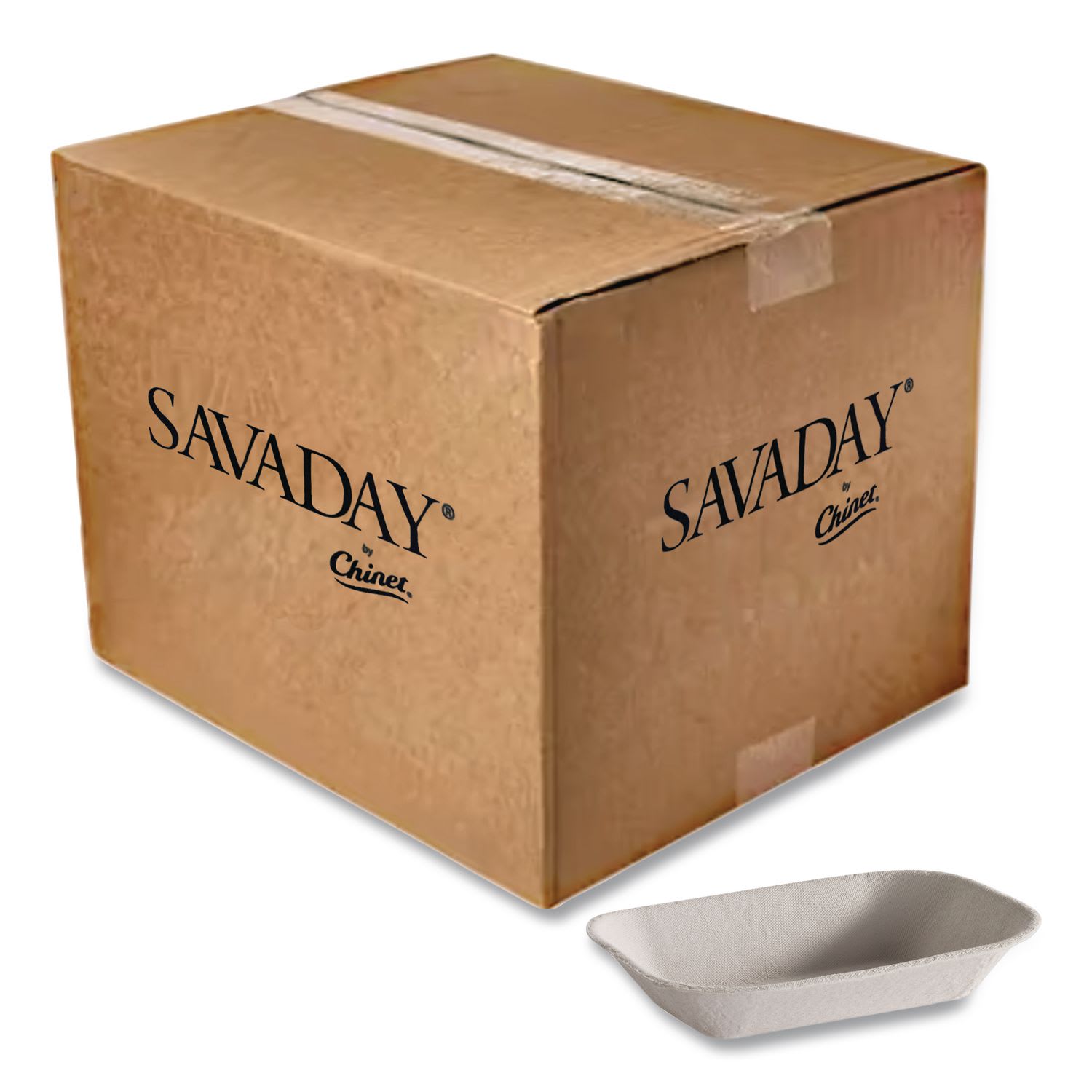 Chinet HUH10403CT Savaday Molded Fiber Food Tray, 5 x 7, Beige, Paper, 250/Bag, 4 Bags/Carton