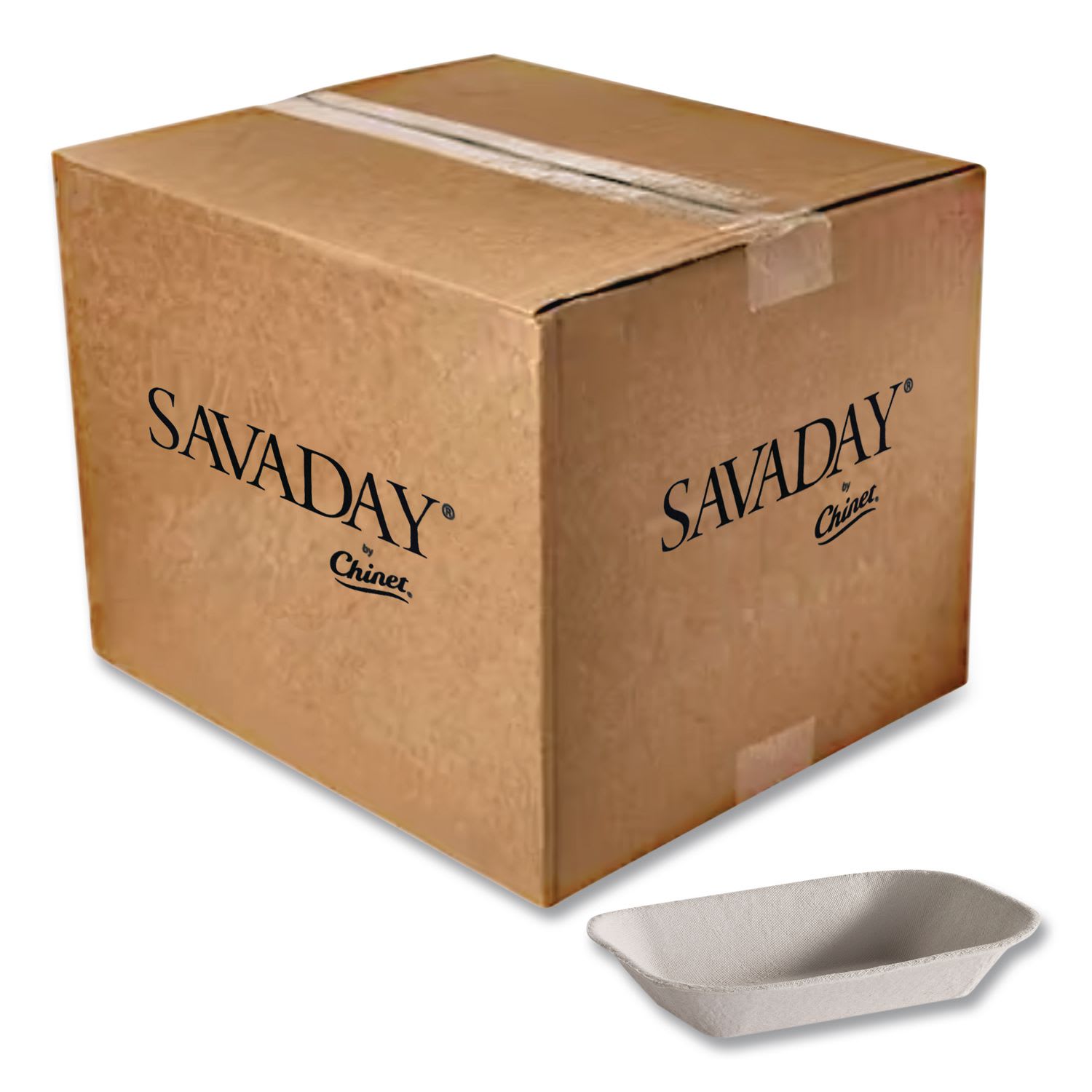 Chinet HUH10408CT Savaday Molded Fiber Food Tray, 4 x 6, Beige, Paper, 250/Bag, 4 Bags/Carton