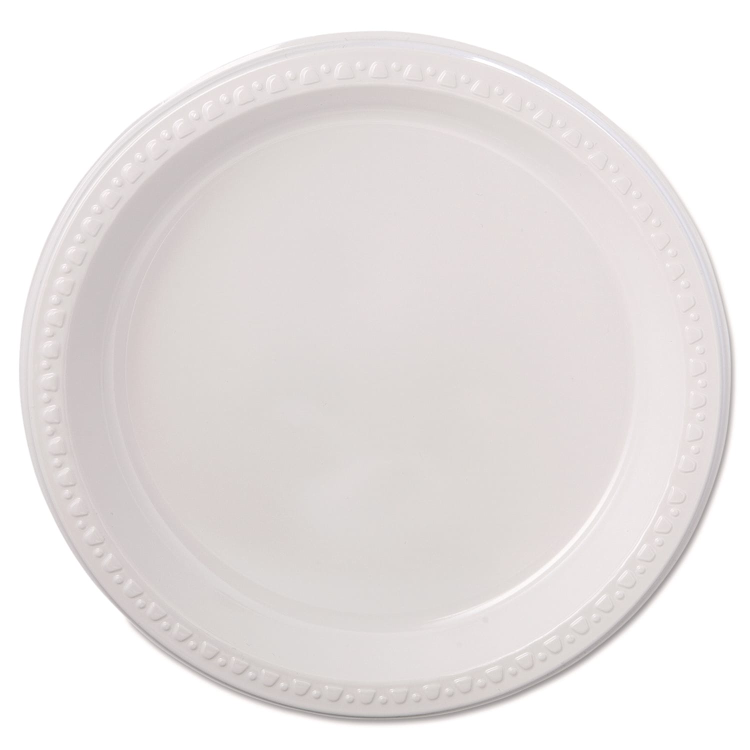 Chinet HUH81209 Heavyweight Plastic Plates, 9" Dia, White, 125/pack, 4 Packs/carton