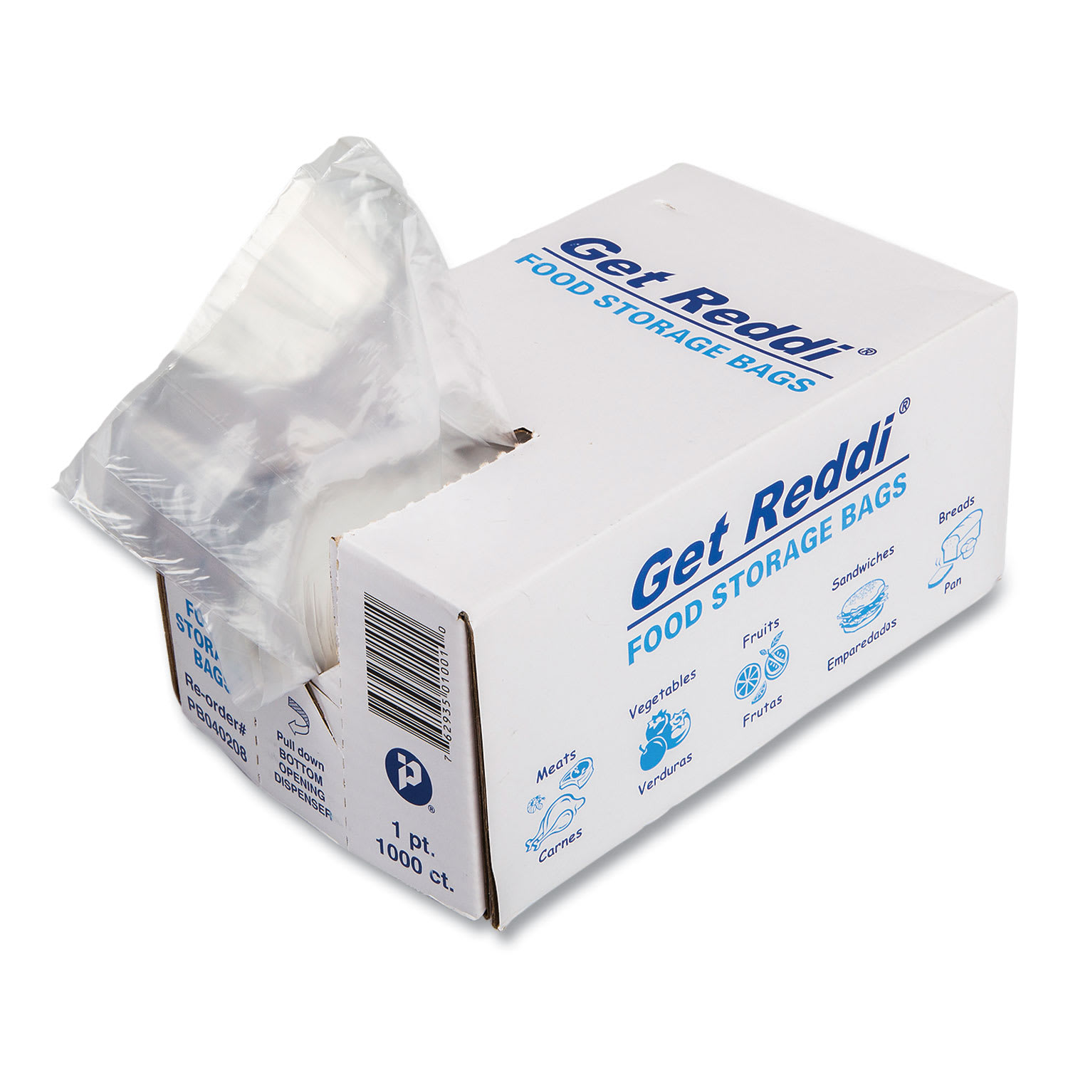 Inteplast Group IBSPB040208 Food Bags, 16 oz, 4" x 2" x 8", Clear, 1,000/Carton
