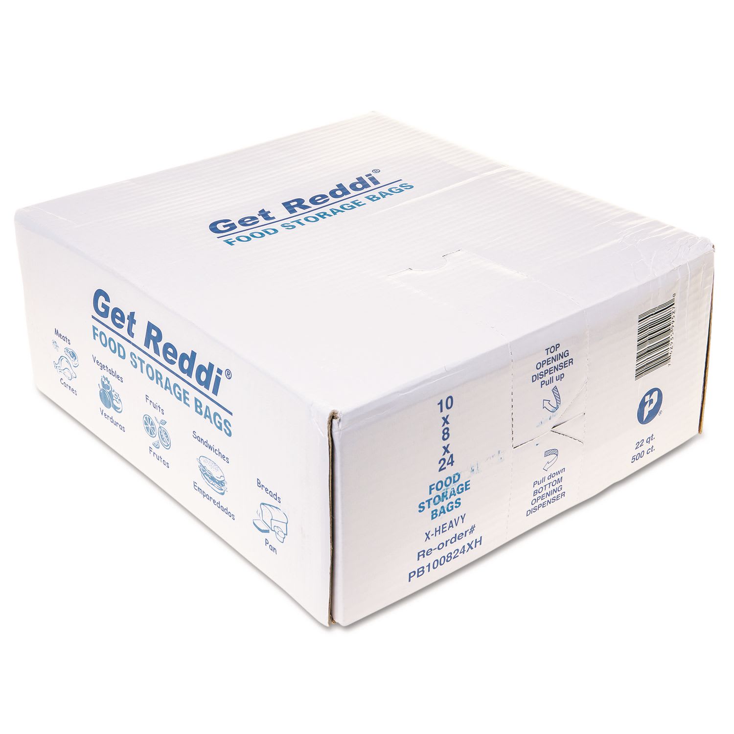 Inteplast Group IBSPB100824XH Food Bags, 5.5 gal, 10" x 8" x 24", Clear, 500/Carton