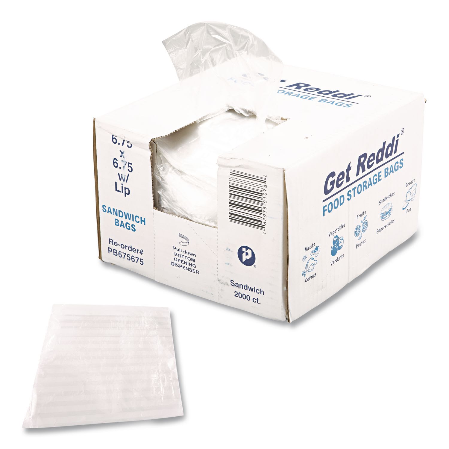 Inteplast Group IBSPB675675 Food Bags, 6.75" x 6.75", Clear, 2,000/Carton
