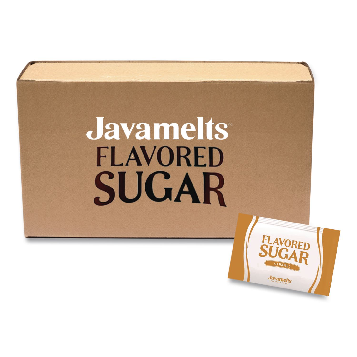 Javamelts JVMJMT39641 Flavored Sugar, Caramel, 0.08 oz Packet, 1,000/Carton