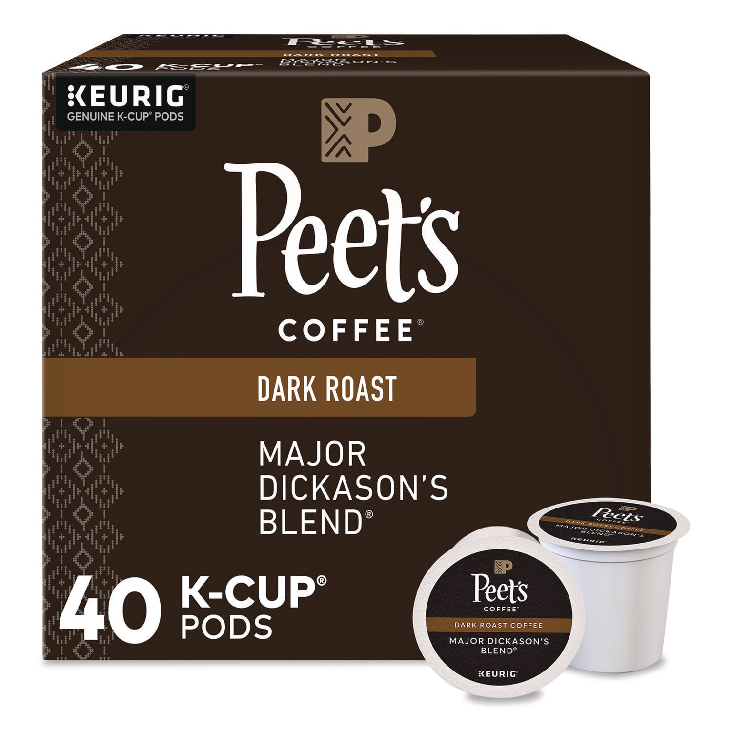 Peet's Coffee & Tea KEU24306979 Major Dickason's Blend K-Cups, 0.44 oz, 40/Box